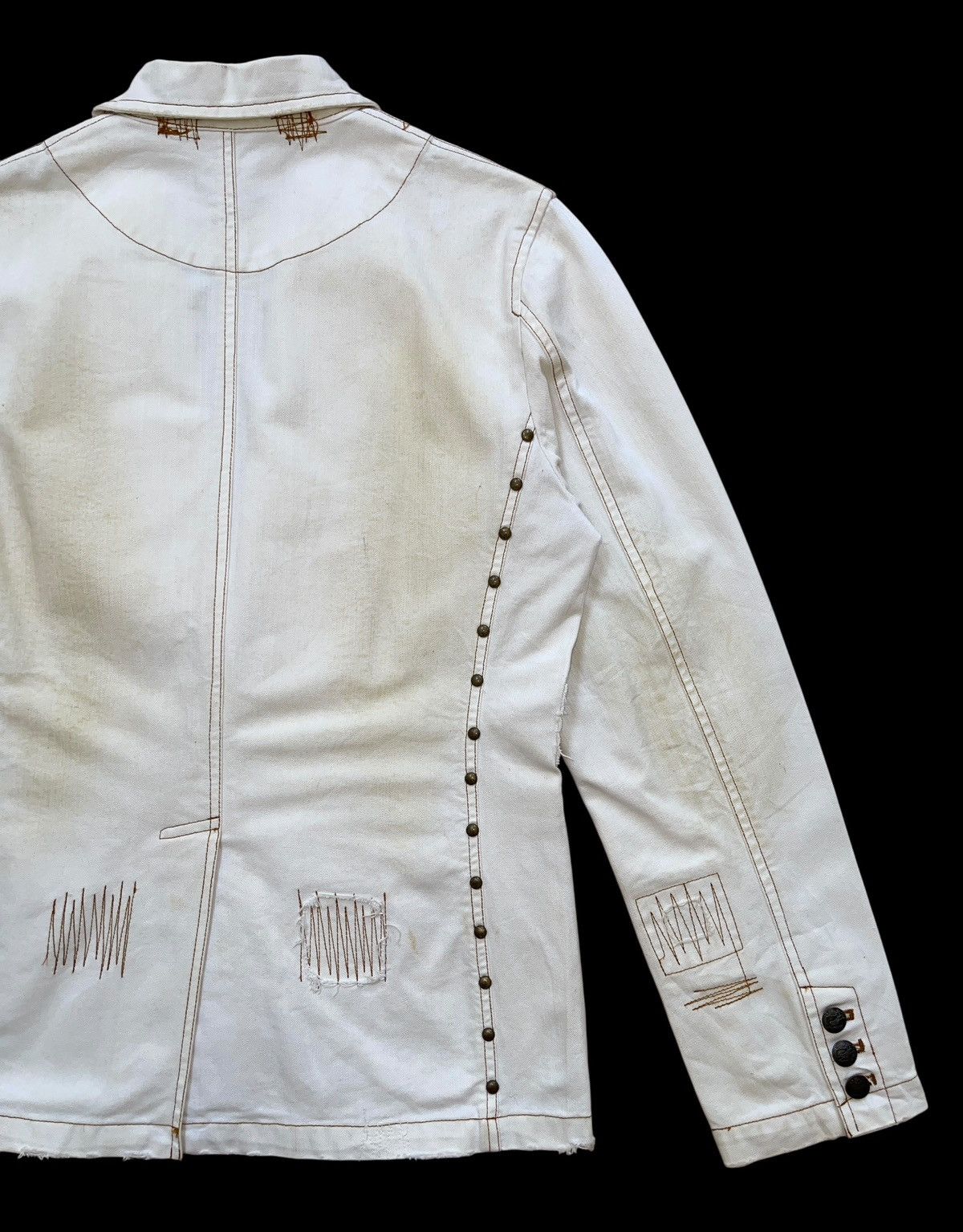 In The Attic Distressed Studs Dirty Pattern Chore Jacket Size US M / EU 48-50 / 2 - 10 Thumbnail