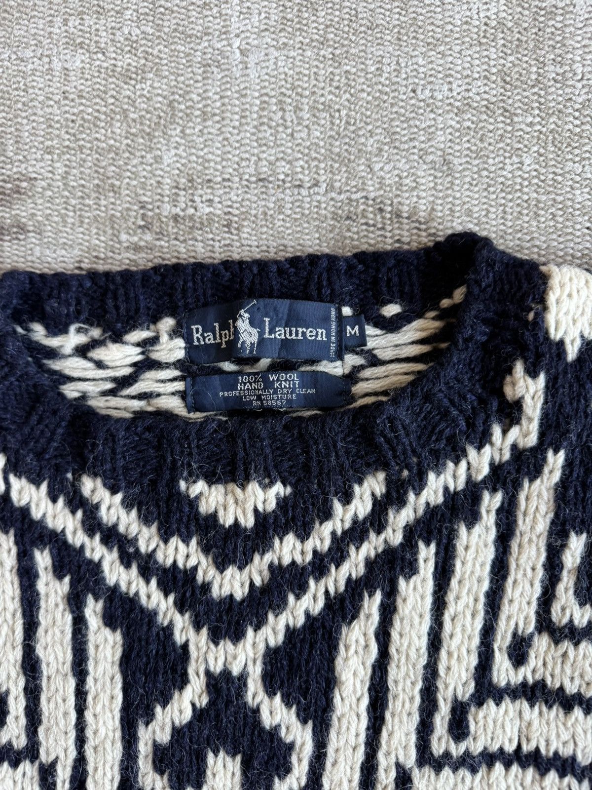 Ralph Lauren Vintage Ralph Lauren hand knit Nordic wool sweater 80s M Size US M / EU 48-50 / 2 - 3 Thumbnail