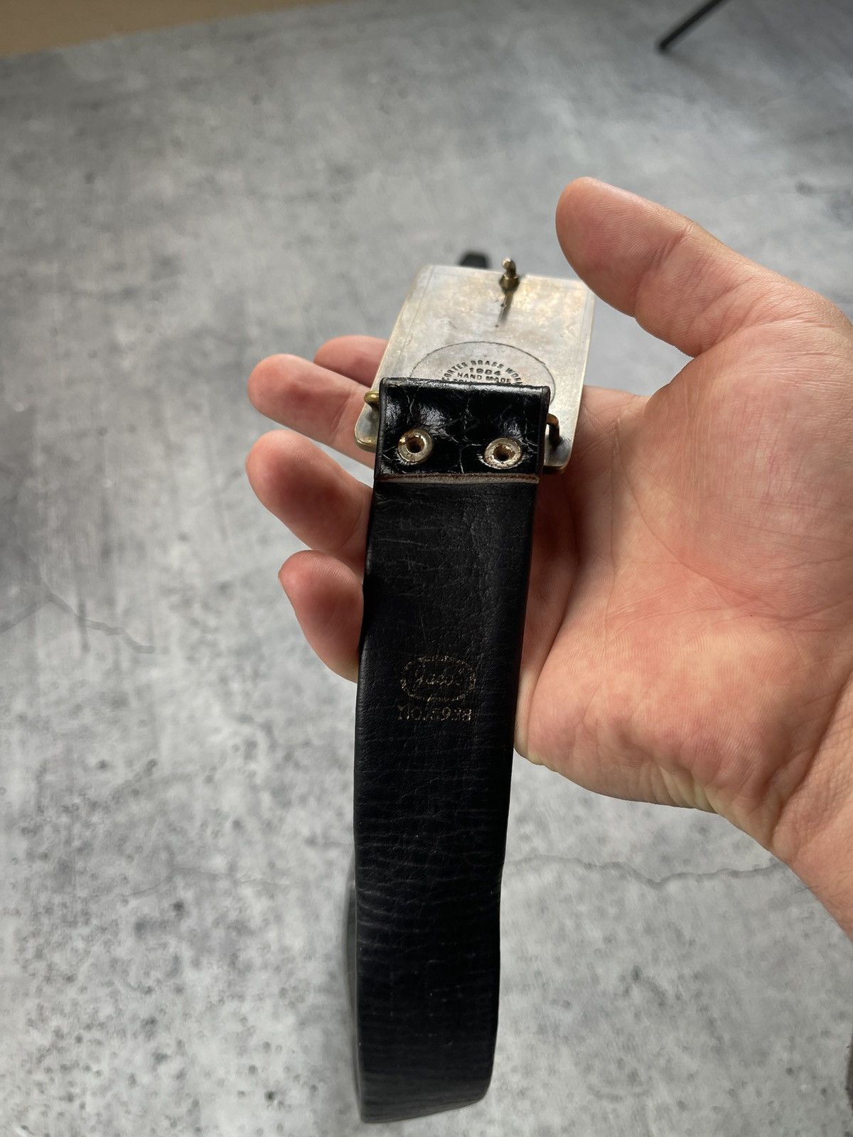 Genuine Leather × Handmade × Vintage Vintage Handmade 1984 Cross Studded Leather Belt Size ONE SIZE - 7 Thumbnail