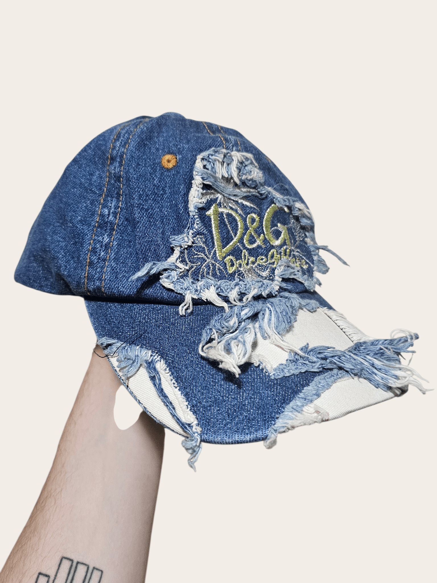 Dolce & Gabbana Dolce&Gabbana y2k Distressed Denim Hat Size ONE SIZE - 3 Thumbnail