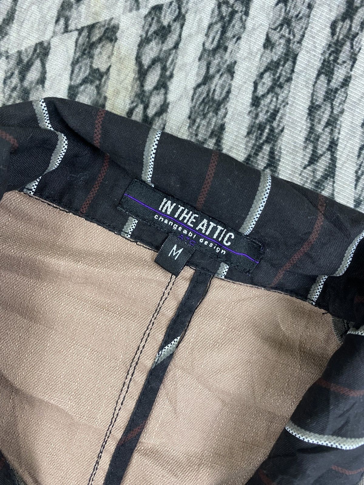 In The Attic In The Attic Grey Utility Jacket with Belt & Patterned Colar Size US M / EU 48-50 / 2 - 11 Thumbnail