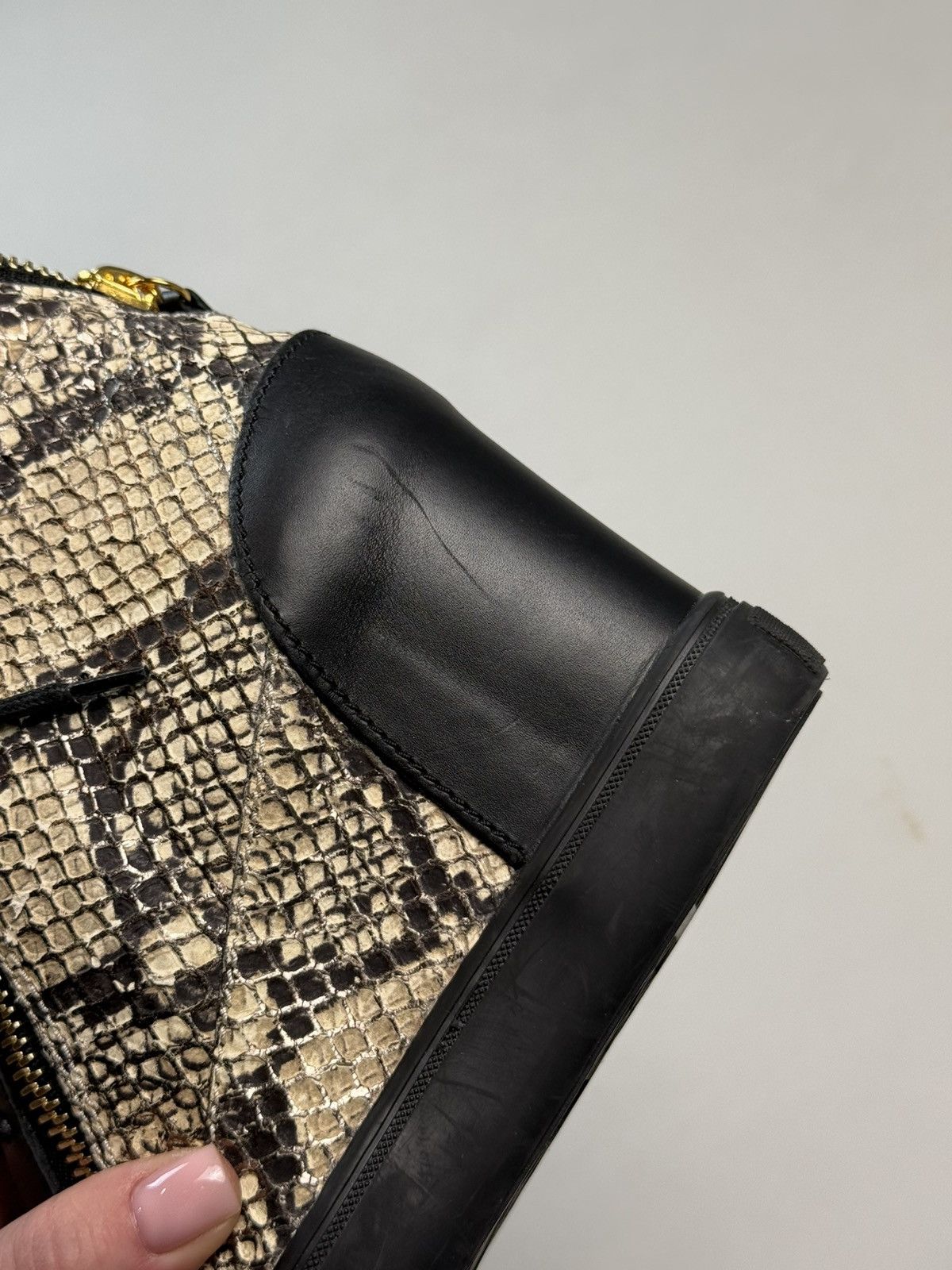Giuseppe Zanotti Zanotti Python Embossed Leather Coby High Top Sneakers Shoes Size US 8.5 / IT 38.5 - 22 Thumbnail