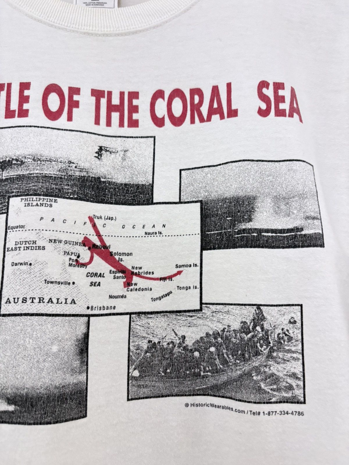 Vintage 90s Battle of Coral Sea Vintage World War II Tee Shirt Size US M / EU 48-50 / 2 - 4 Thumbnail