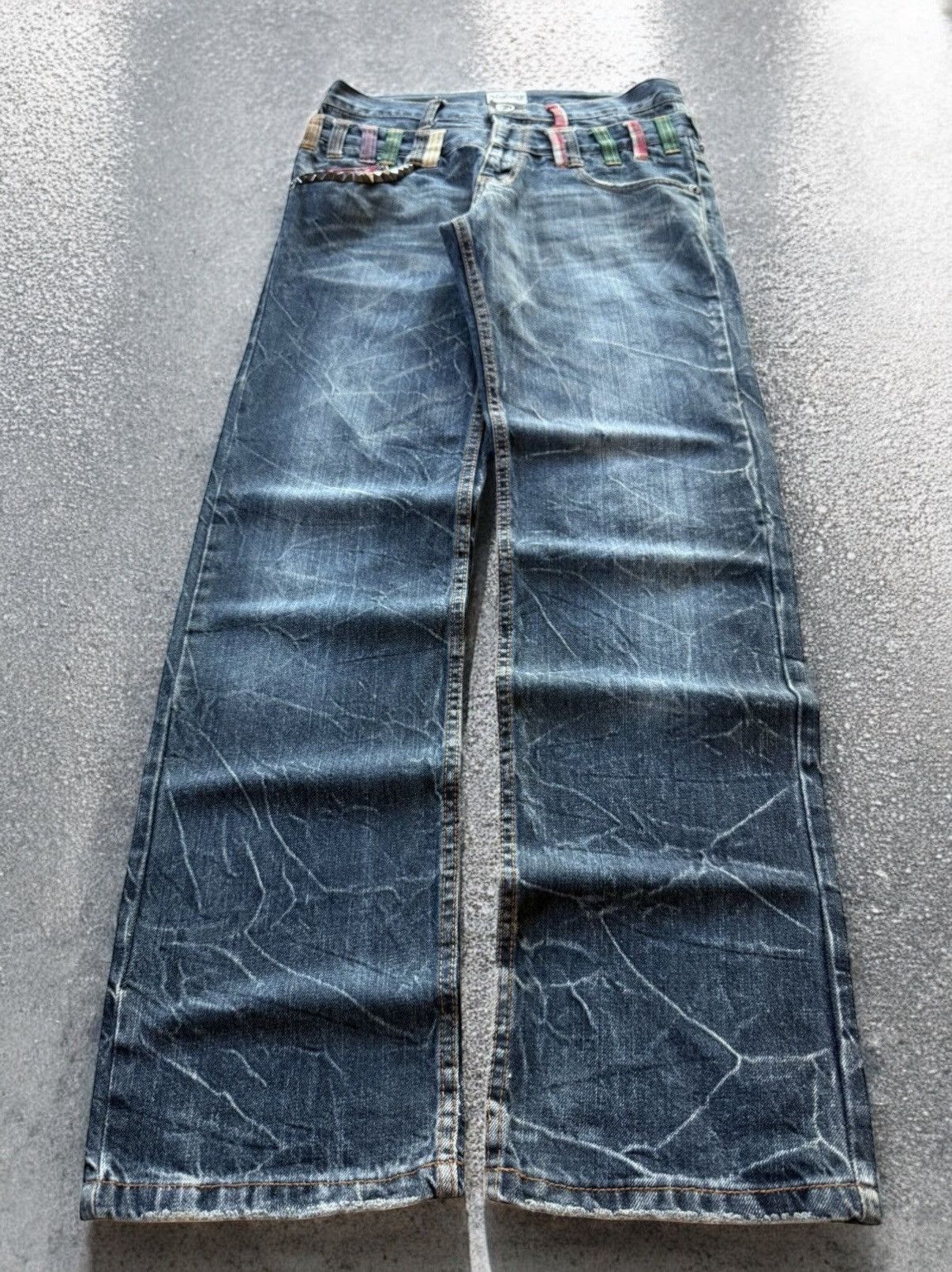 Japanese Brand Nylaus Japan Claw Mark Studded Double Waist Jeans Size US 30 / EU 46 - 1 Thumbnail