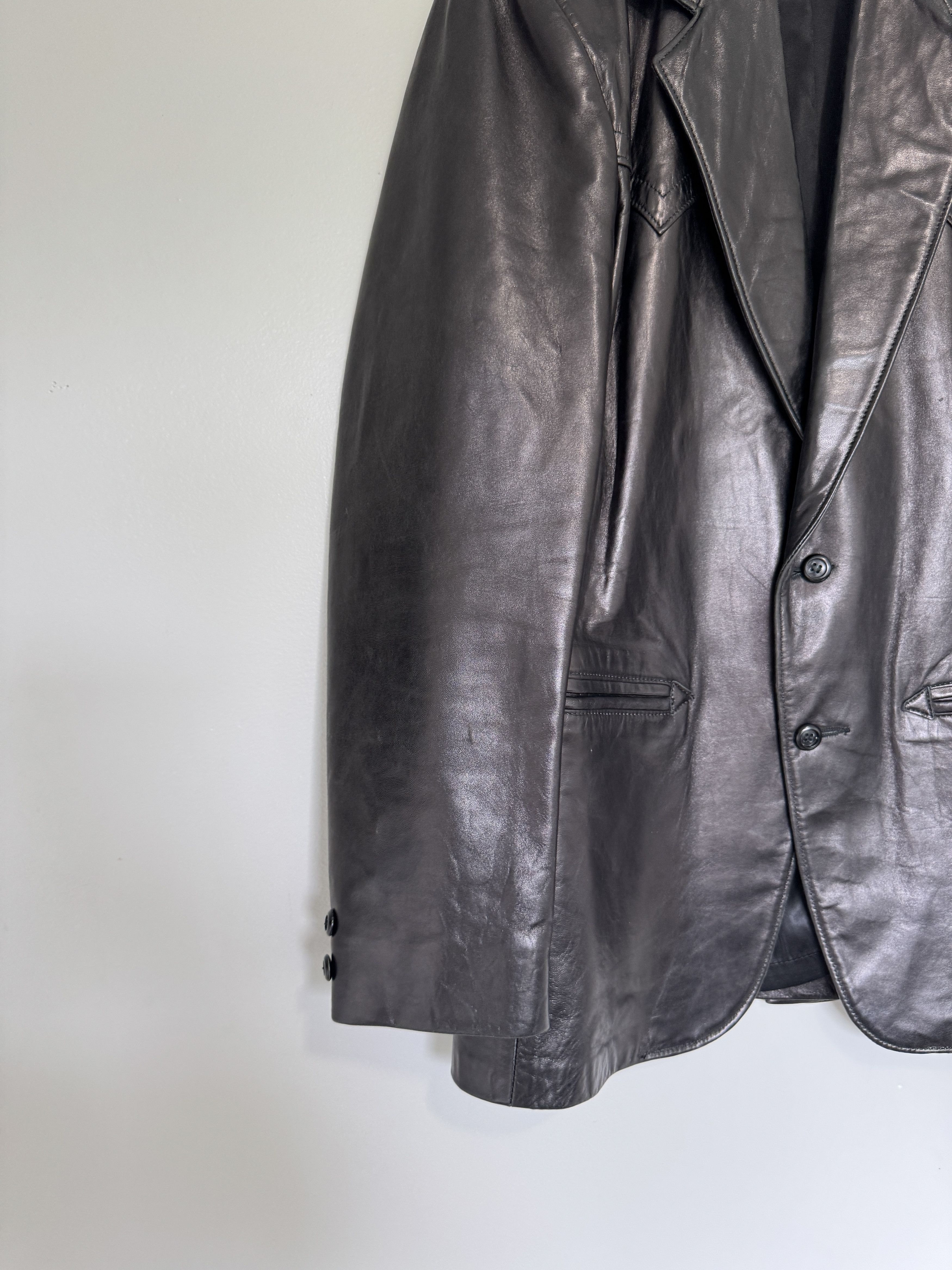 Robert Lewis × Vintage Vintage Western Cowboy Kenny Rogers Lambskin Leather Blazer Size US M / EU 48-50 / 2 - 11 Thumbnail