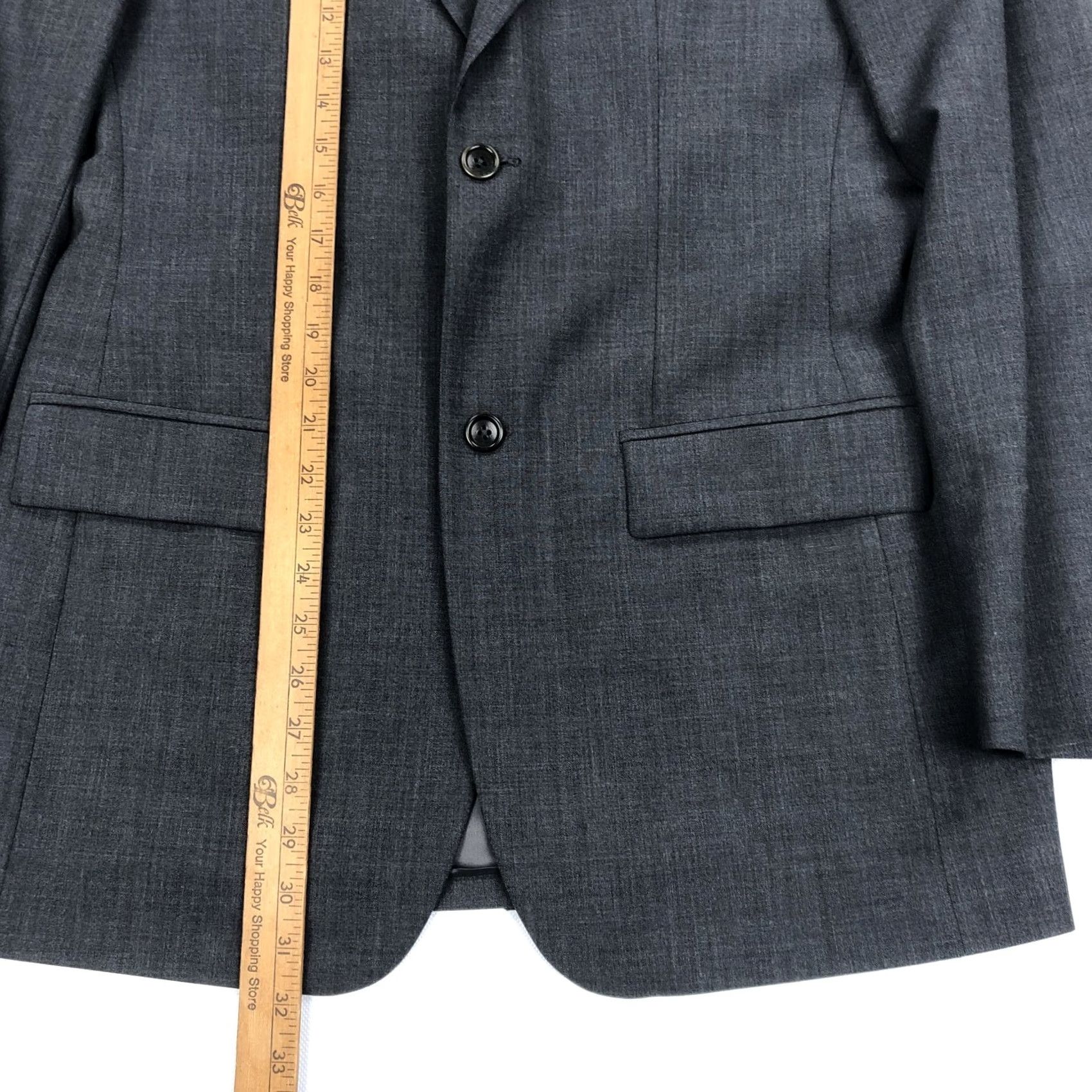 Banana Republic Banana Republic Men's 38R Suit Jacket Wool Blend Charcoal Gray 2 Piece Notch Lapel Single Breasted 40in Chest Regular Vintage? No (Y2K) Size 38R - 5 Thumbnail