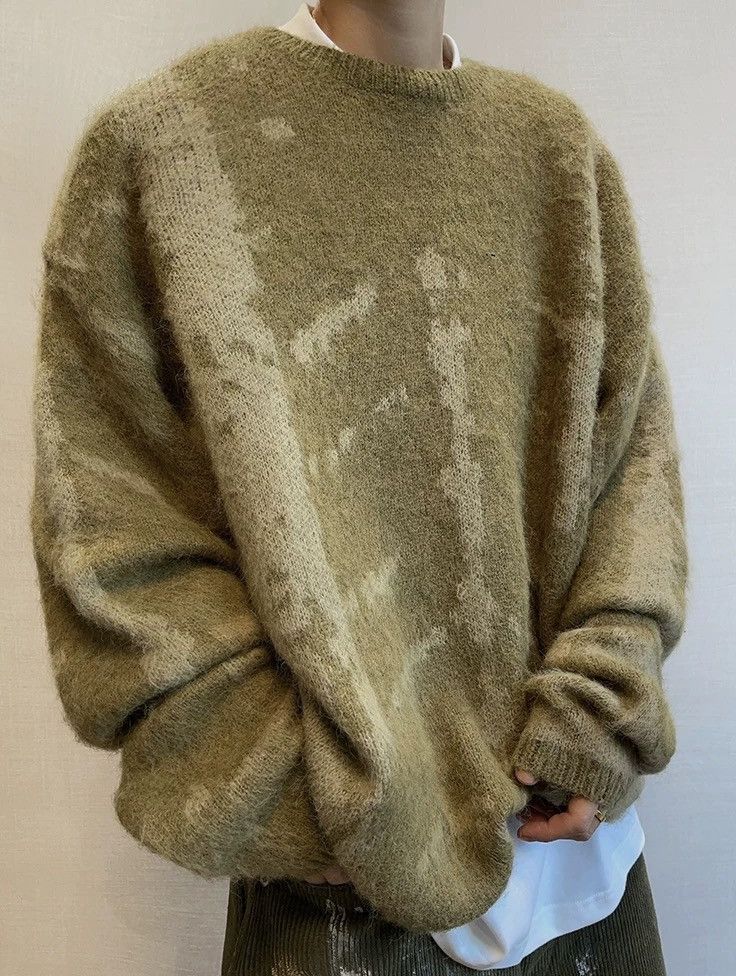Avant garde fashion punk skeleton fluffy sweater knitwear