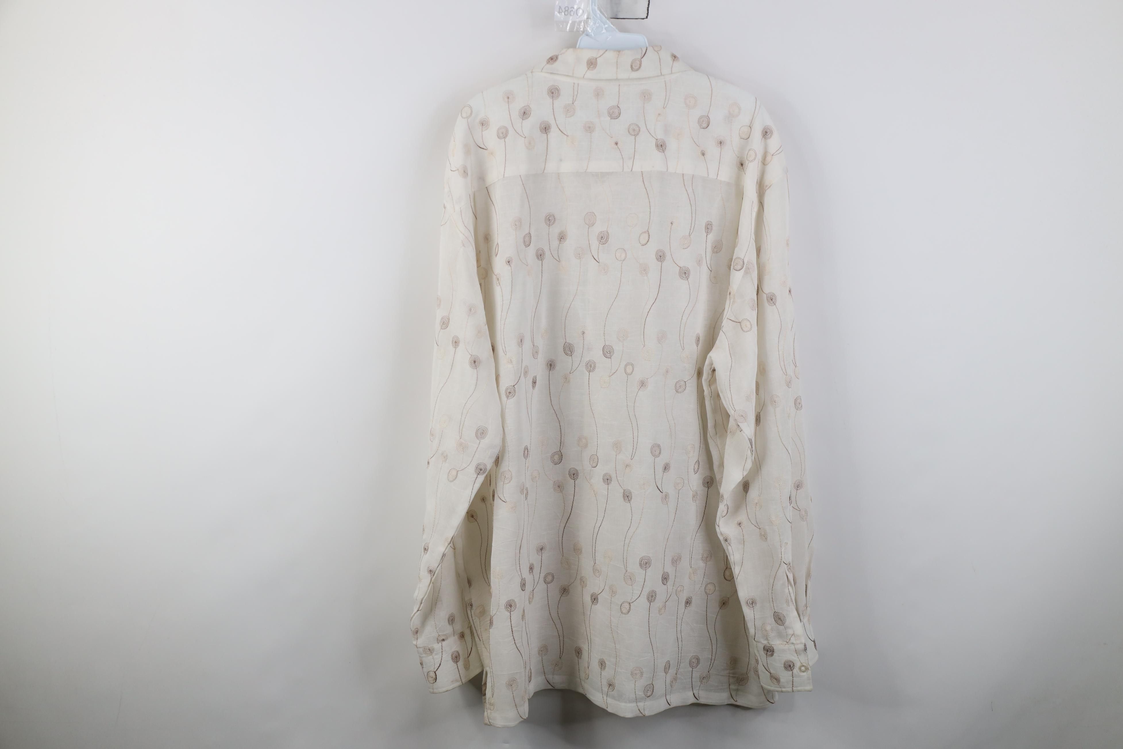 Vintage Vintage 90s Streetwear Geometric Embroidered Button Shirt Size US XXL / EU 58 / 5 - 11 Thumbnail