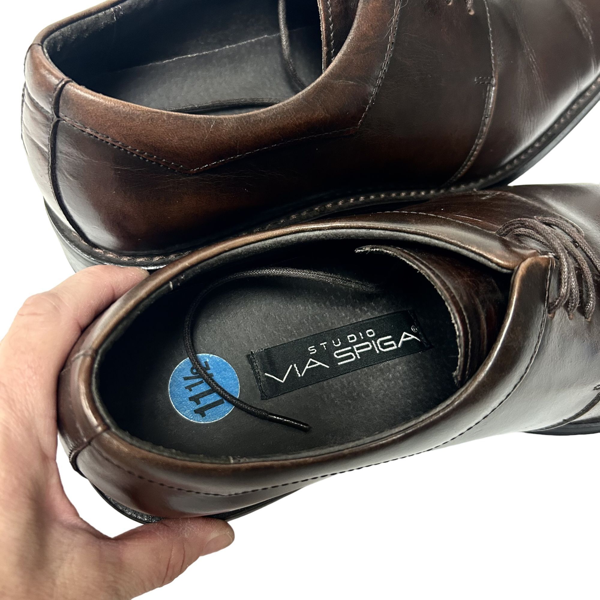 Via Spiga Brown Leather Square Toe MODERN DRESS Shoe