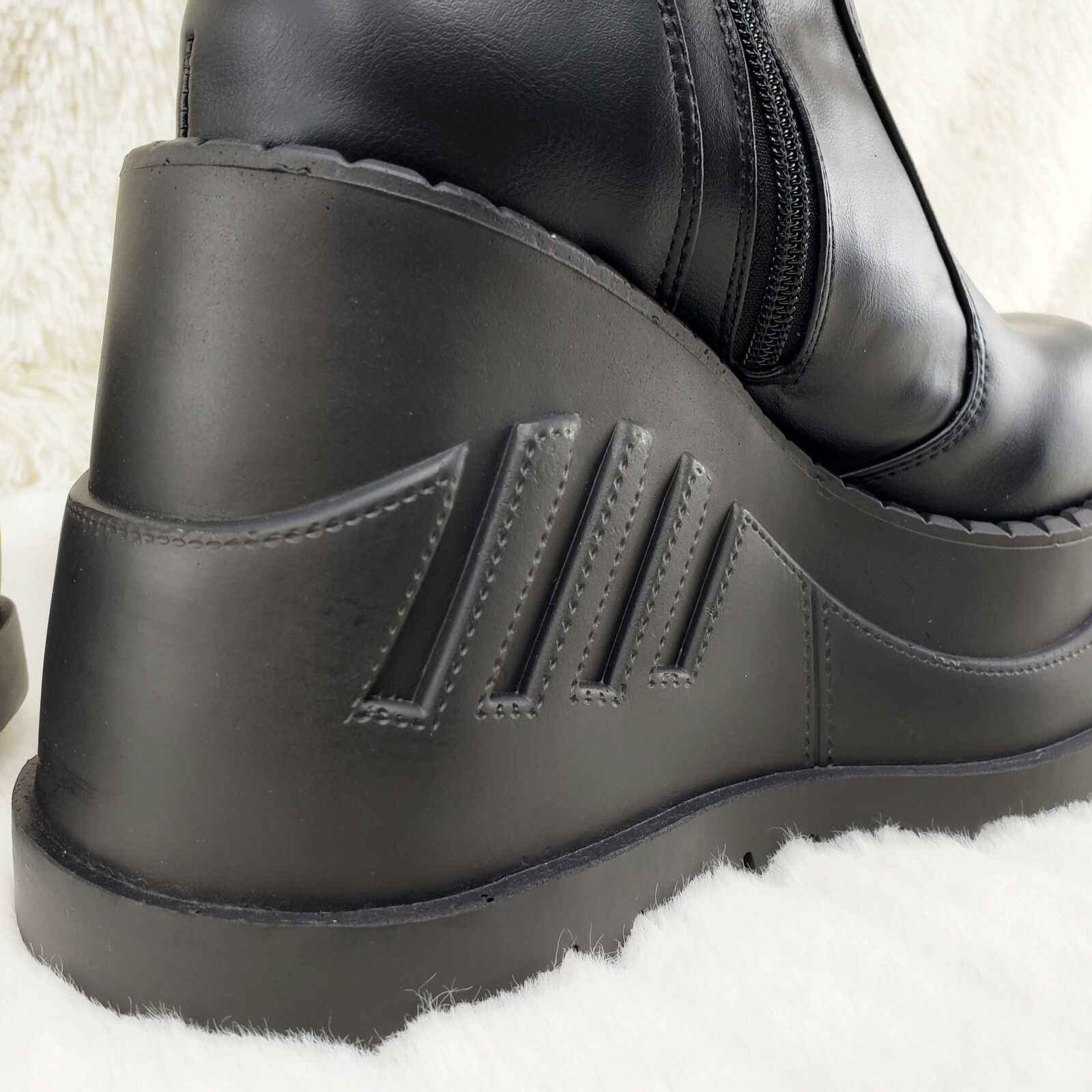 Other Stomp 200 65 Black Matte Platform Wedge Heel Knee Boots NY S Size US 9 / IT 39 - 7 Thumbnail
