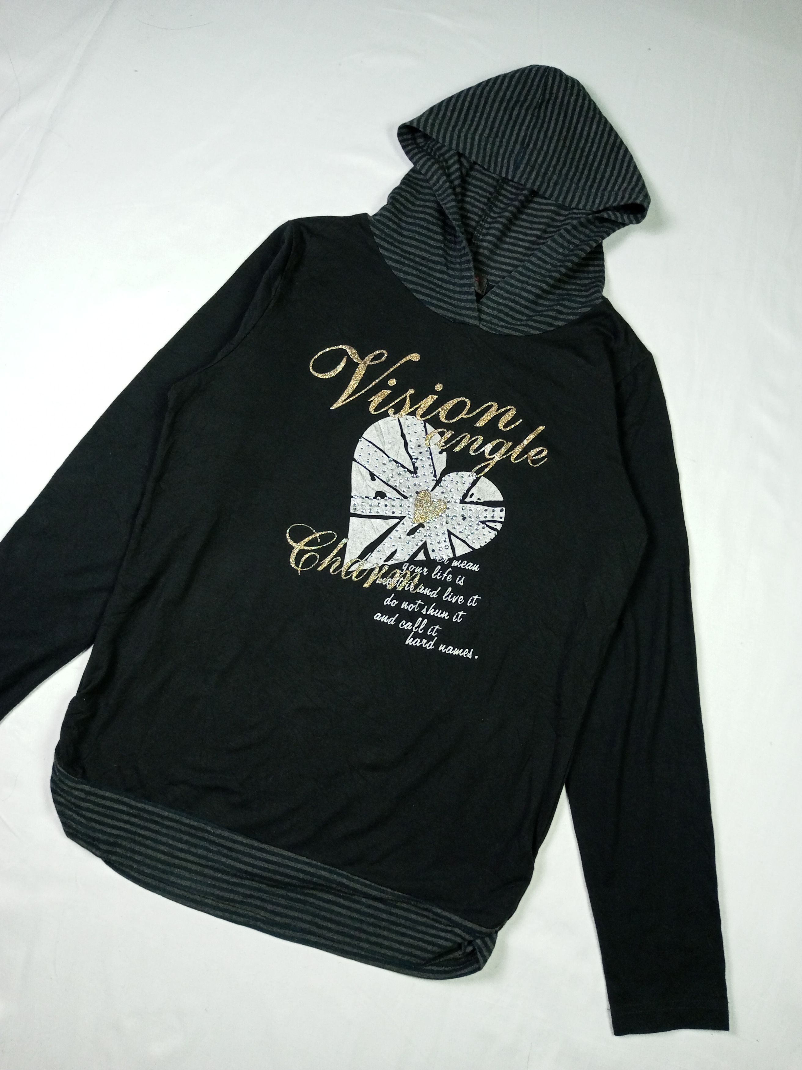 Japanese Brand Japanese brand - Longsleeve Hoodie Poem T Shirt Issey style Size L / US 10 / IT 46 - 2 Thumbnail