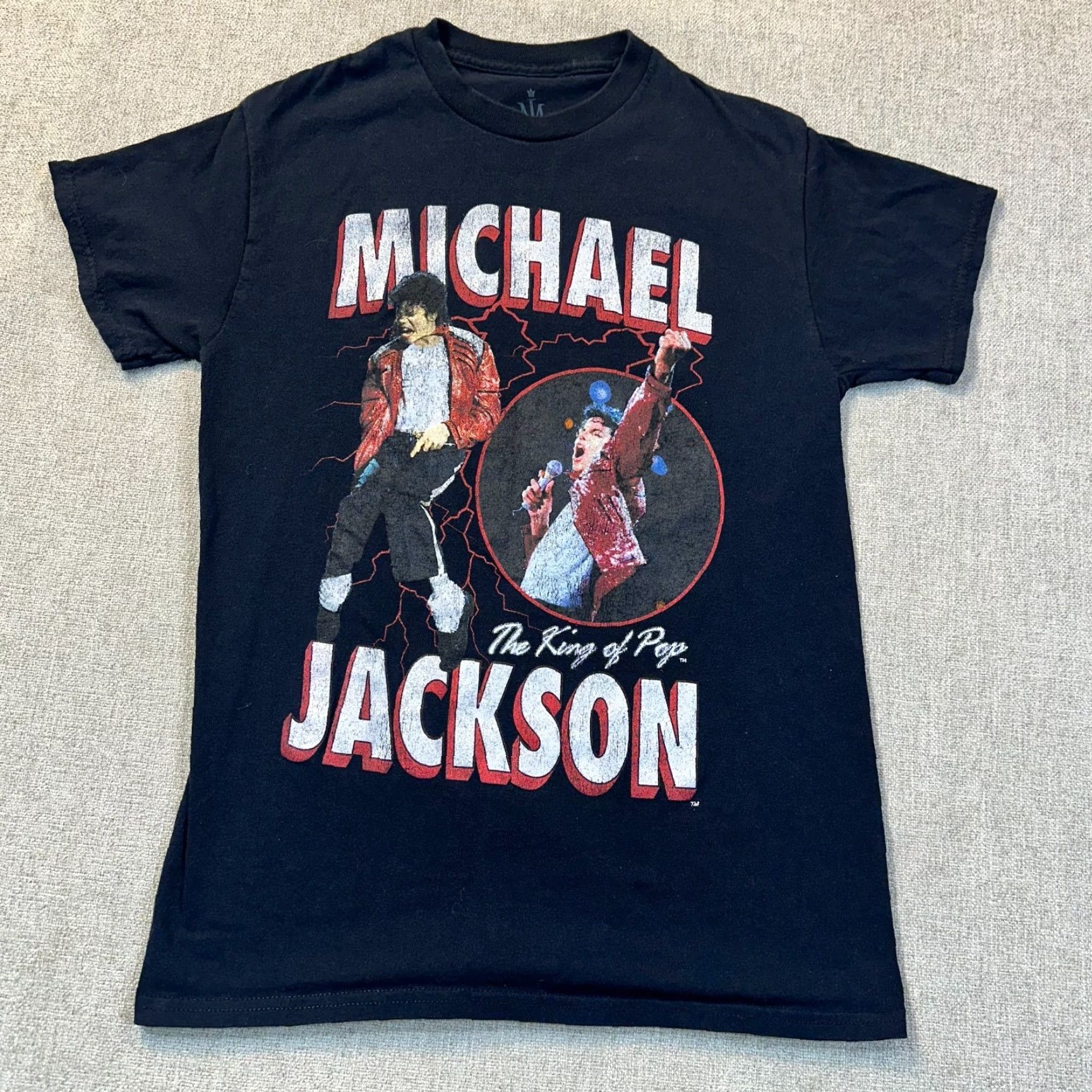 Vintage Michael Jackson King of Pop Graphic Tee Shirt Adult Medium Black Cotton Crew Neck Short Sleeve Unisex 2020s Band Rock Pop Concert Size US M / EU 48-50 / 2 - 2 Thumbnail