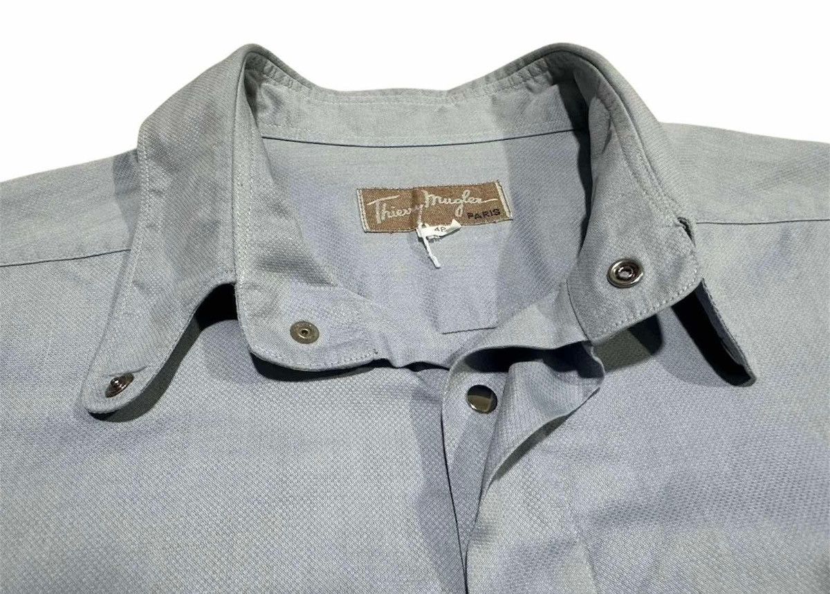 Thierry Mugler 🔥80s Thierry Mugler French Collar Hidden Snap Button Shirt Size US XL / EU 56 / 4 - 4 Thumbnail