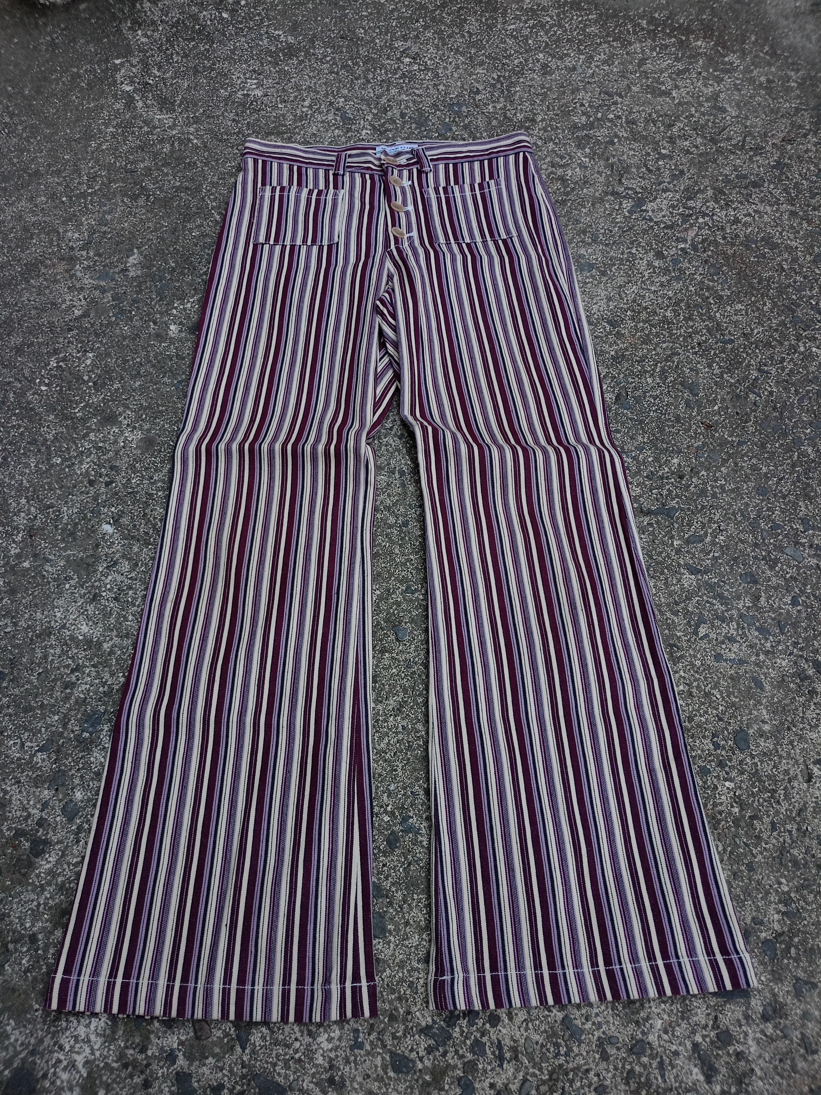 If Six Was Nine × Japanese Brand × Nicole Club Nicole Club strip Flared Pants Size US 30 / EU 46 - 1 Thumbnail