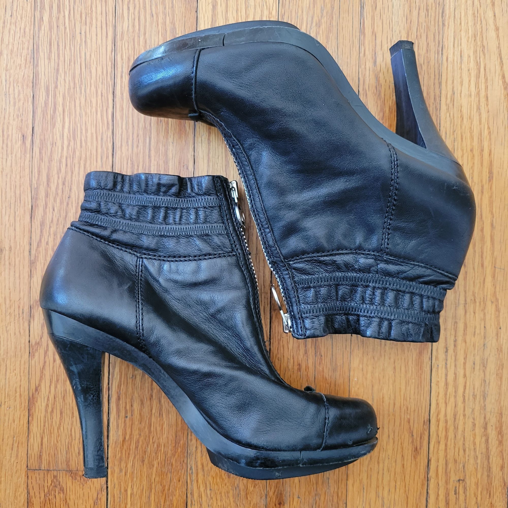 Michael Kors Michael Kors 7M Black Leather Ankle Boots Full Zip Stiletto Size US 7 / IT 37 - 12 Thumbnail