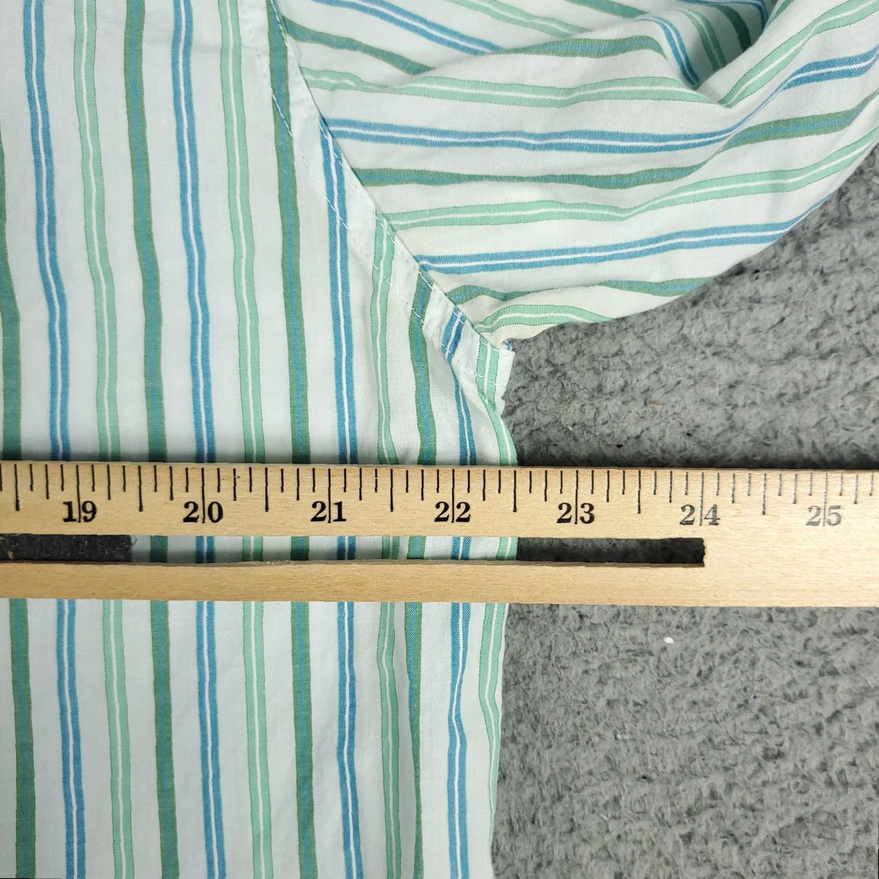 American Eagle Outfitters American Eagle Outfitters Shirt Mens Medium Green Blue Striped Collared Button-Up Long Sleeve Regular Fit Casual Business Formal Vintage No Size US M / EU 48-50 / 2 - 7 Thumbnail