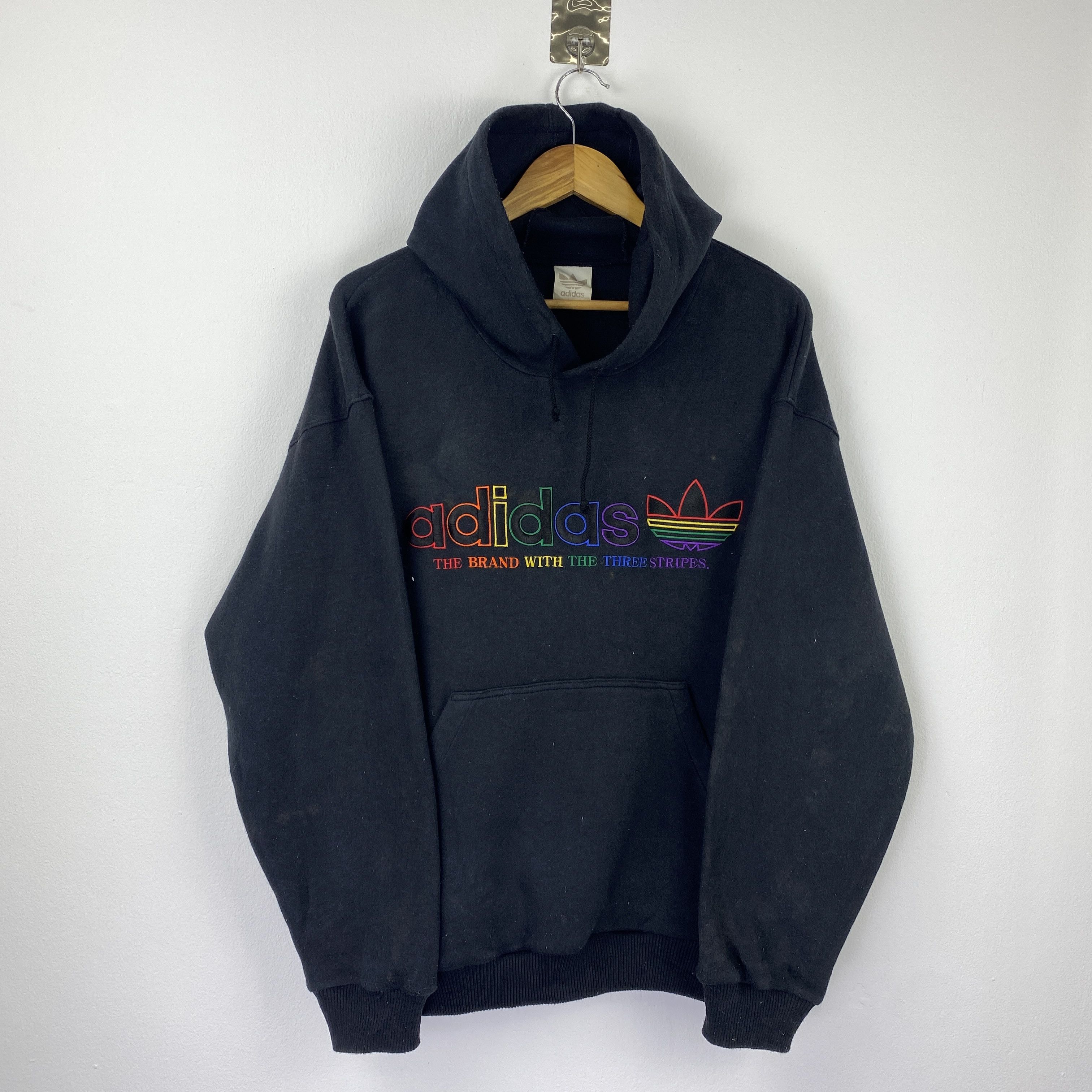Adidas Vintage 90s Adidas Spell Out Pullover Hoodie SH0422 Size US XXL / EU 58 / 5 - 1 Thumbnail