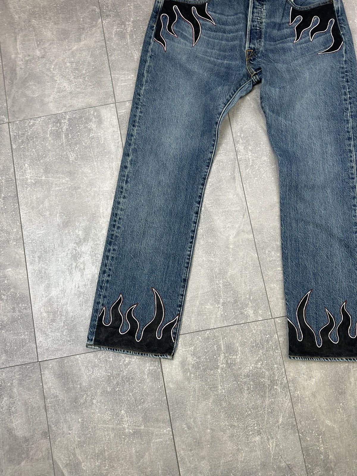 Vintage Vintage Levi’s Hand Made Fire Pants Denim Jeans Size US 34 / EU 50 - 2 Thumbnail