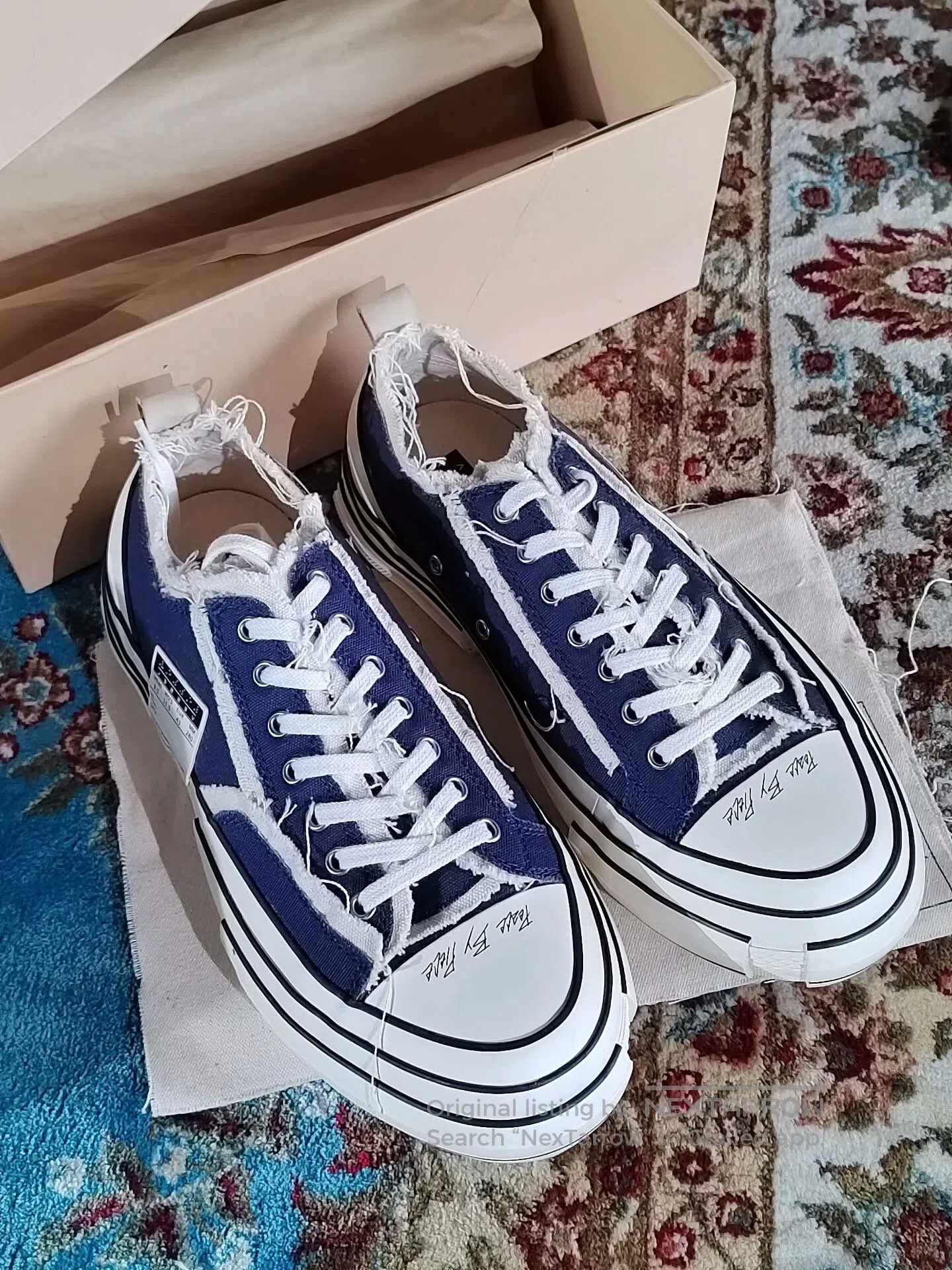 xVESSEL Blue Canvas Low-Top Sneakers. Size US 11 / EU 44 - 1 Thumbnail