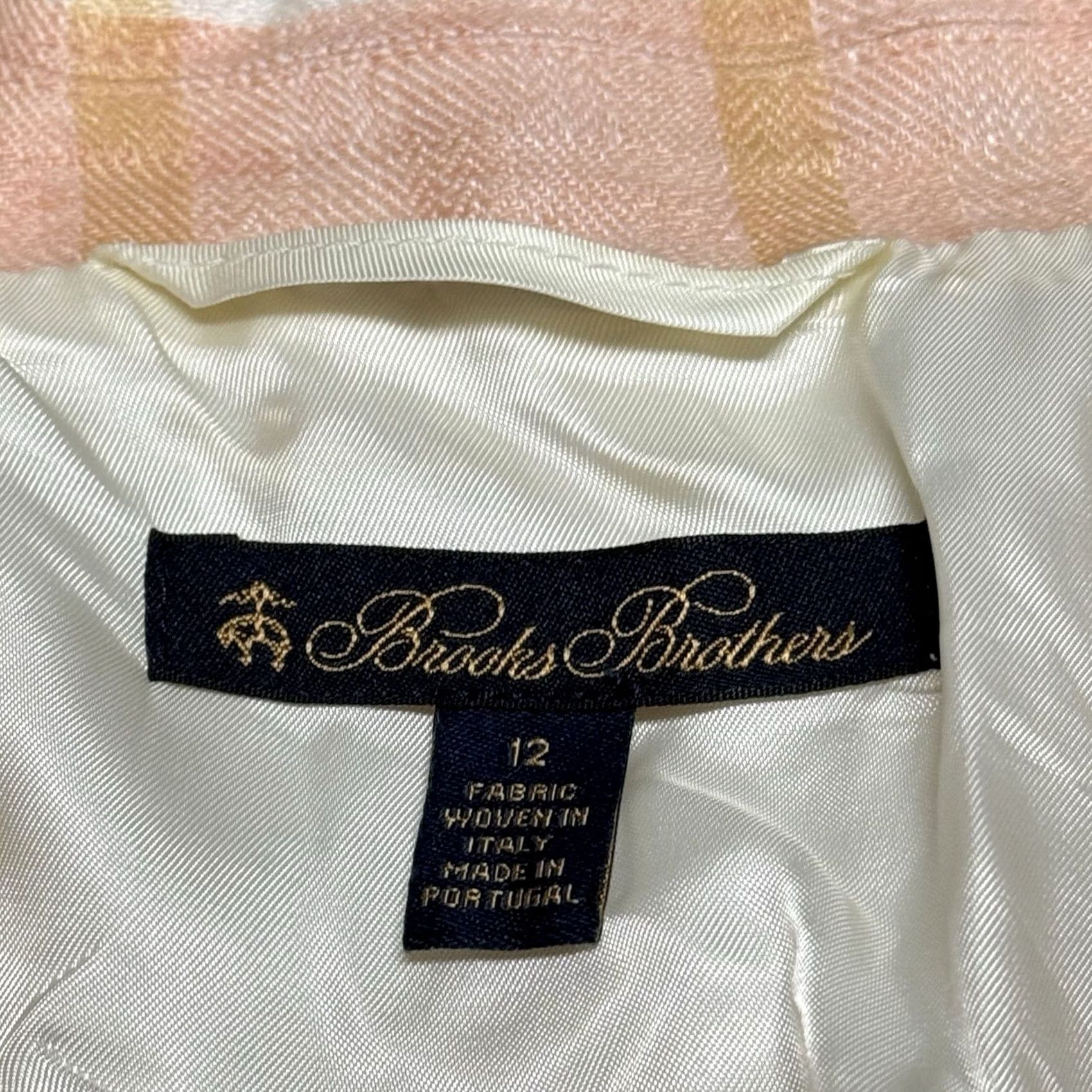 Brooks Brothers Brooks Brothers Blazer Jacket Womens 12 Checkered Linen Orange Button Pockets Casual Classic Designer Preppy Womens Size XL / US 12-14 / IT 48-50 - 3 Thumbnail