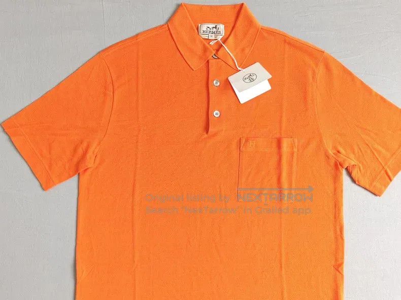 Hermes Hermes Short-sleeve polo shirt, orange, H letter embroider Size US M / EU 48-50 / 2 - 3 Thumbnail