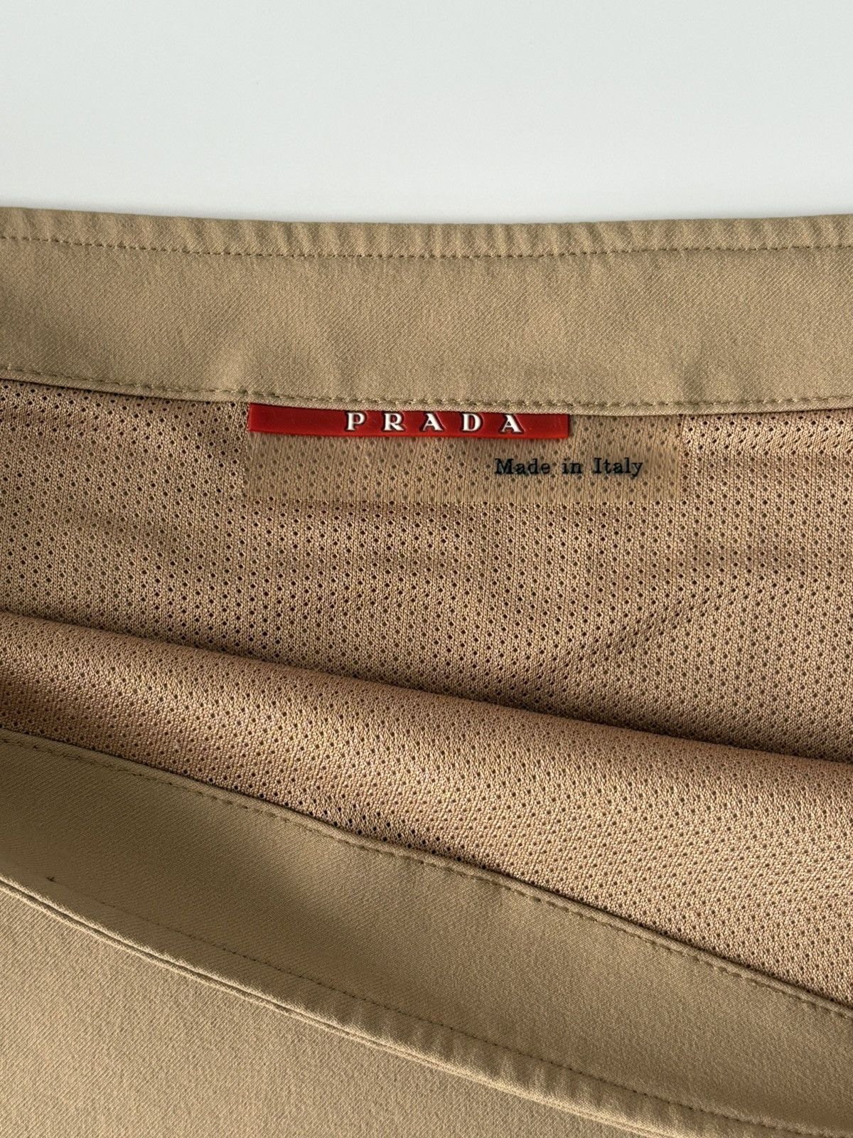 Prada 00s Prada Sport Two Slit Zip Skirt Beige Nylon Red Tab 46 XL Size 32" / US 10 / IT 46 - 12 Thumbnail