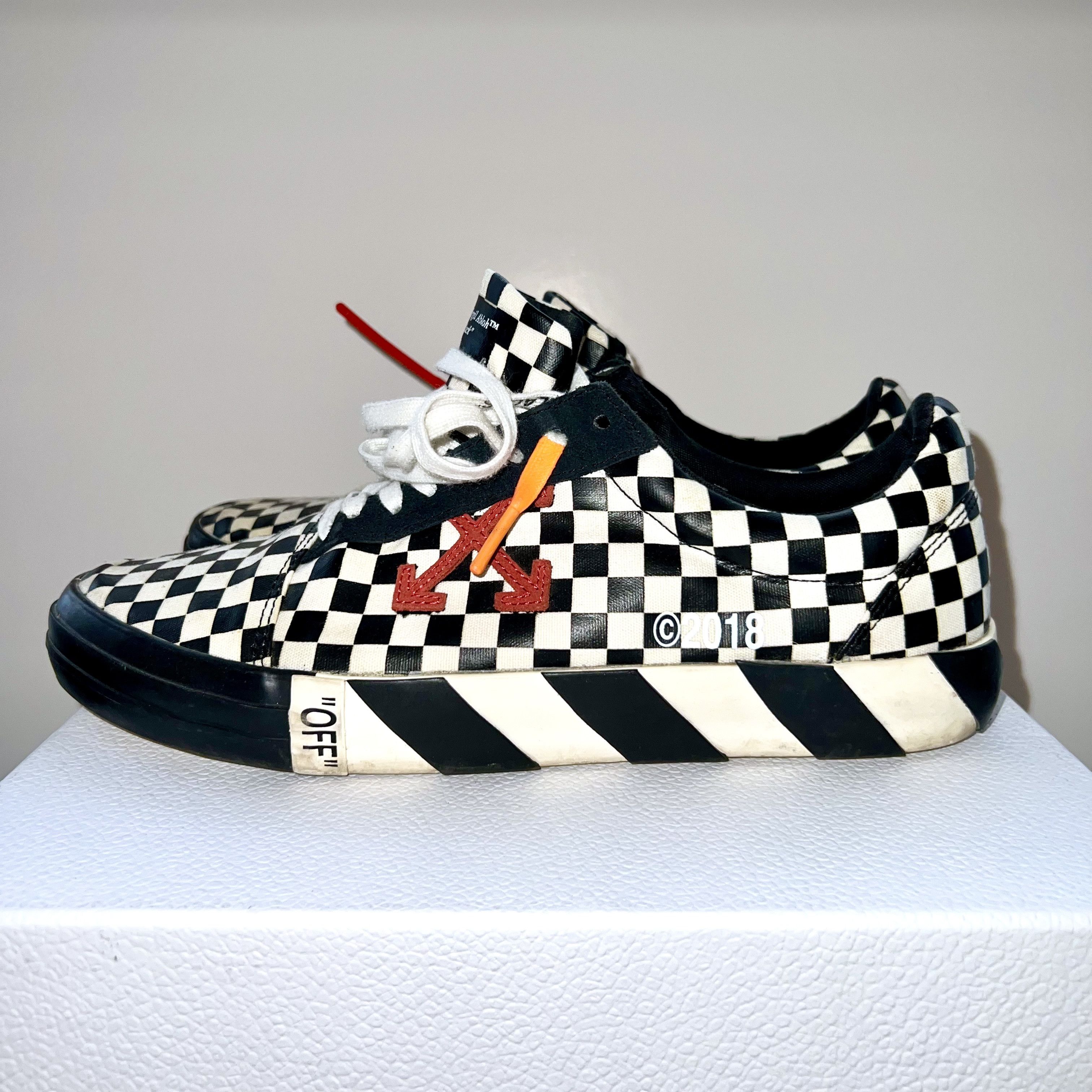 Off-White Off-White RARE Checkerboard Vulc Low Top Sneakers Size 44/11 Size US 11 / EU 44 - 6 Thumbnail