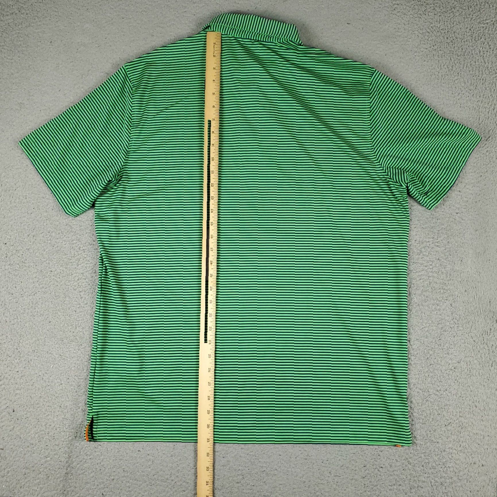 Vintage Michel Rouen Polo Shirt Mens XL Green Striped Performance Golf Short Sleeve Polo Size US XL / EU 56 / 4 - 4 Thumbnail
