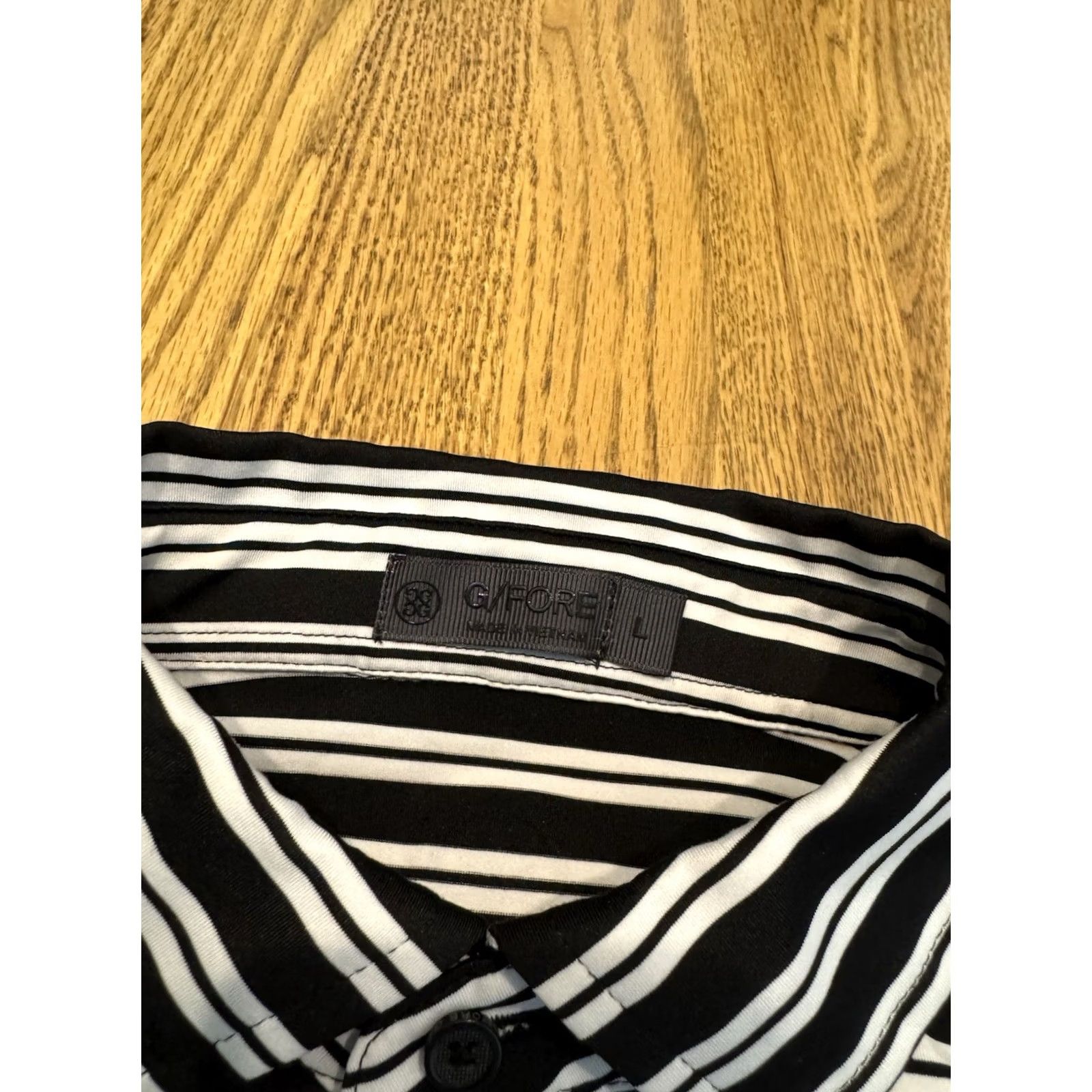 G/FORE G/FORE Polo Shirt Men's L Striped Black White Stretch Performance Golf Shirt Ladies? (Note: "Ladies?" is not in original; omit) Size US L / EU 52-54 / 3 - 3 Thumbnail