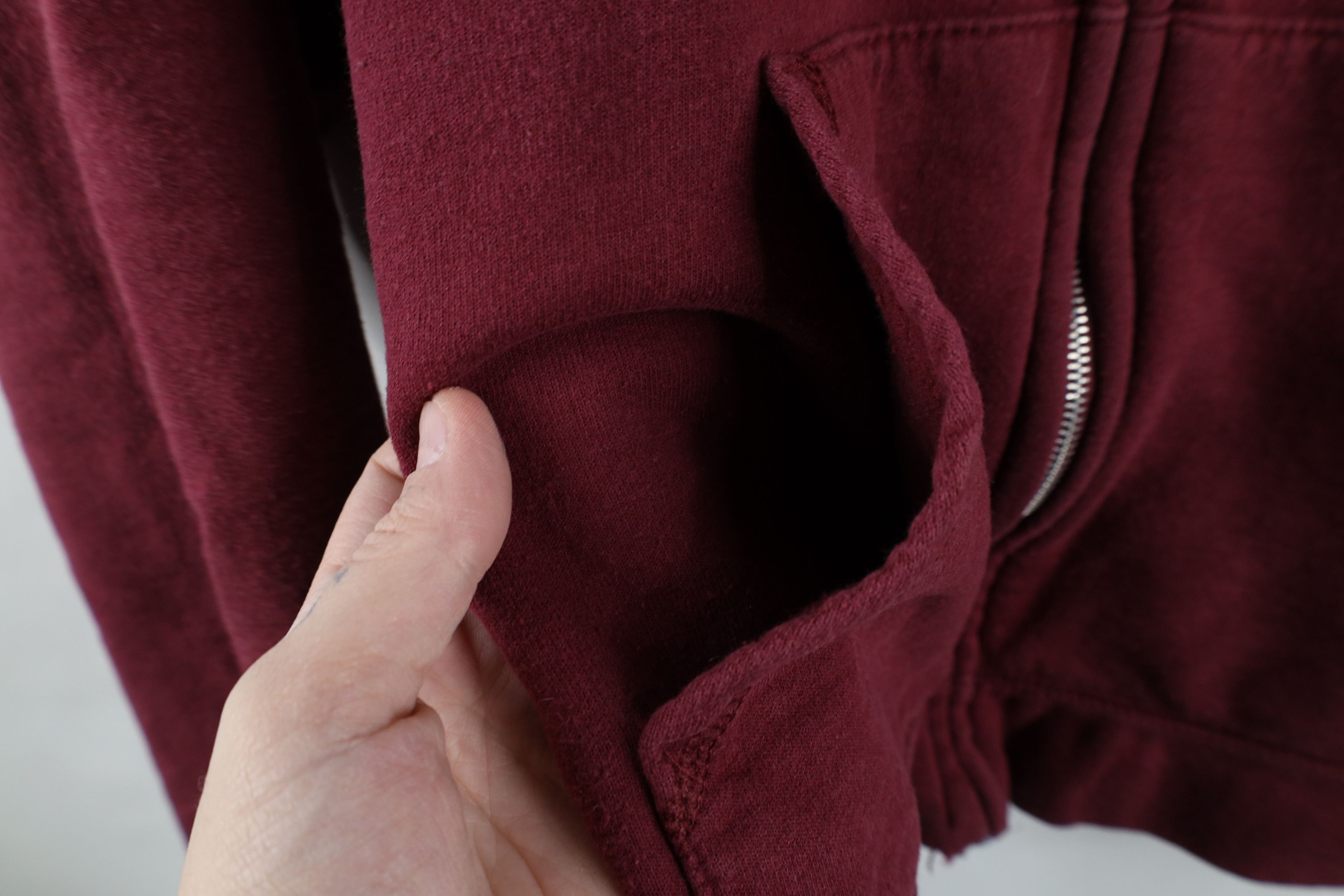 Vintage Vintage 90s Streetwear Blank Full Zip Hoodie Sweatshirt Red Size US XXL / EU 58 / 5 - 5 Thumbnail