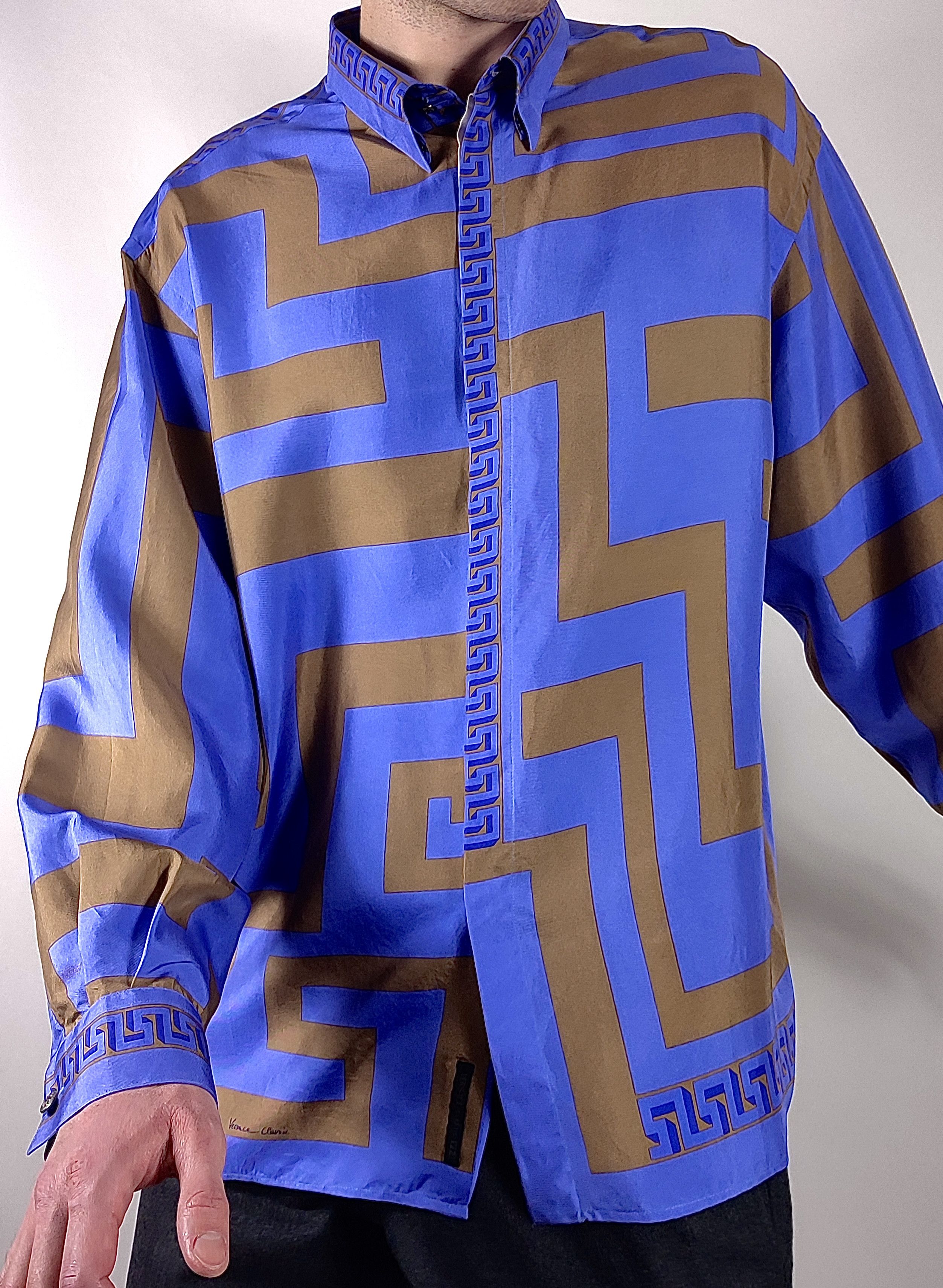 Versace Versace Silk Multicolor Full Print Shirt Size US XL / EU 56 / 4 - 1 Thumbnail