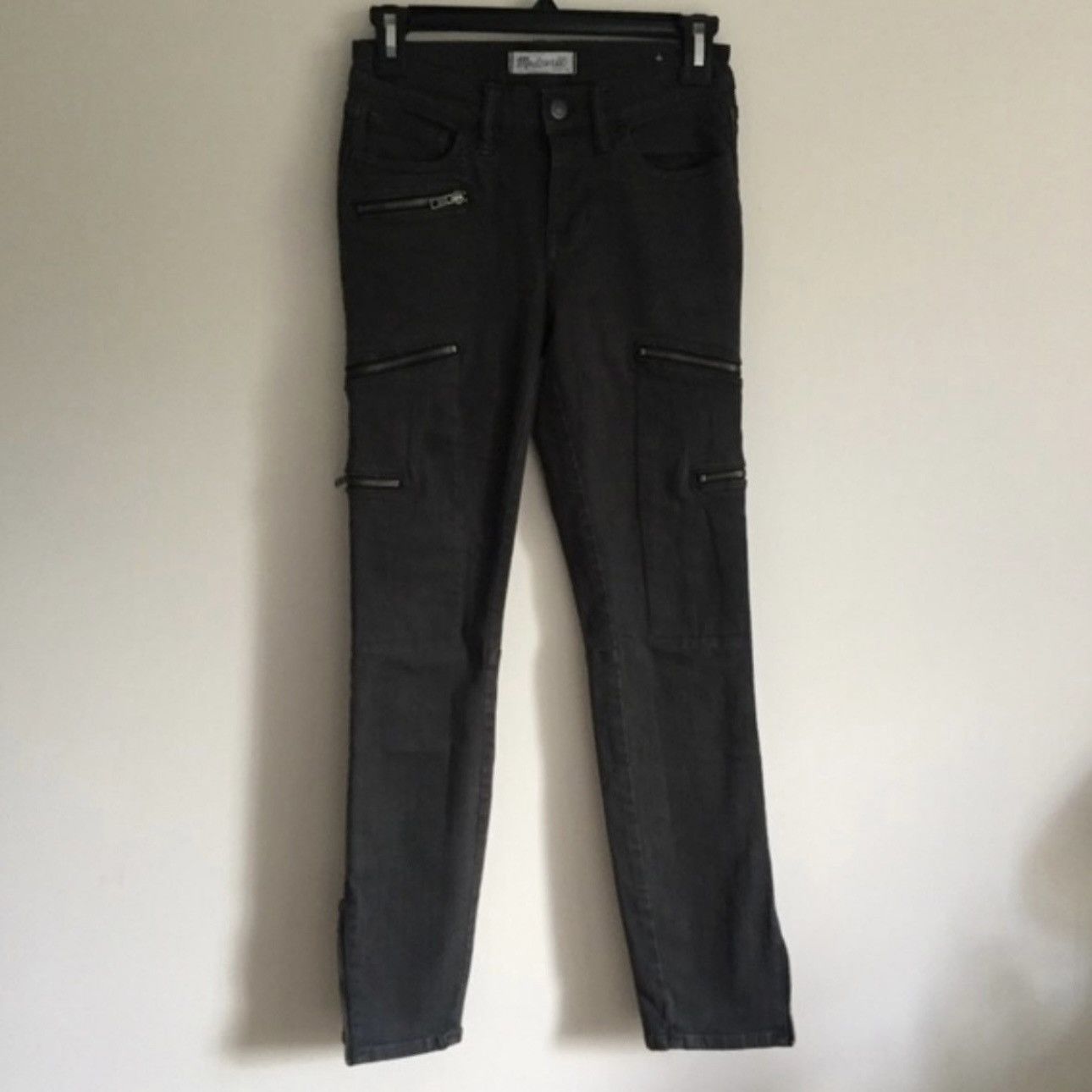 Madewell MADEWELL Black Mid Rise Multi Zipper Skinny Skinny Jeans Size 24" / US 00 / IT 34 - 2 Thumbnail