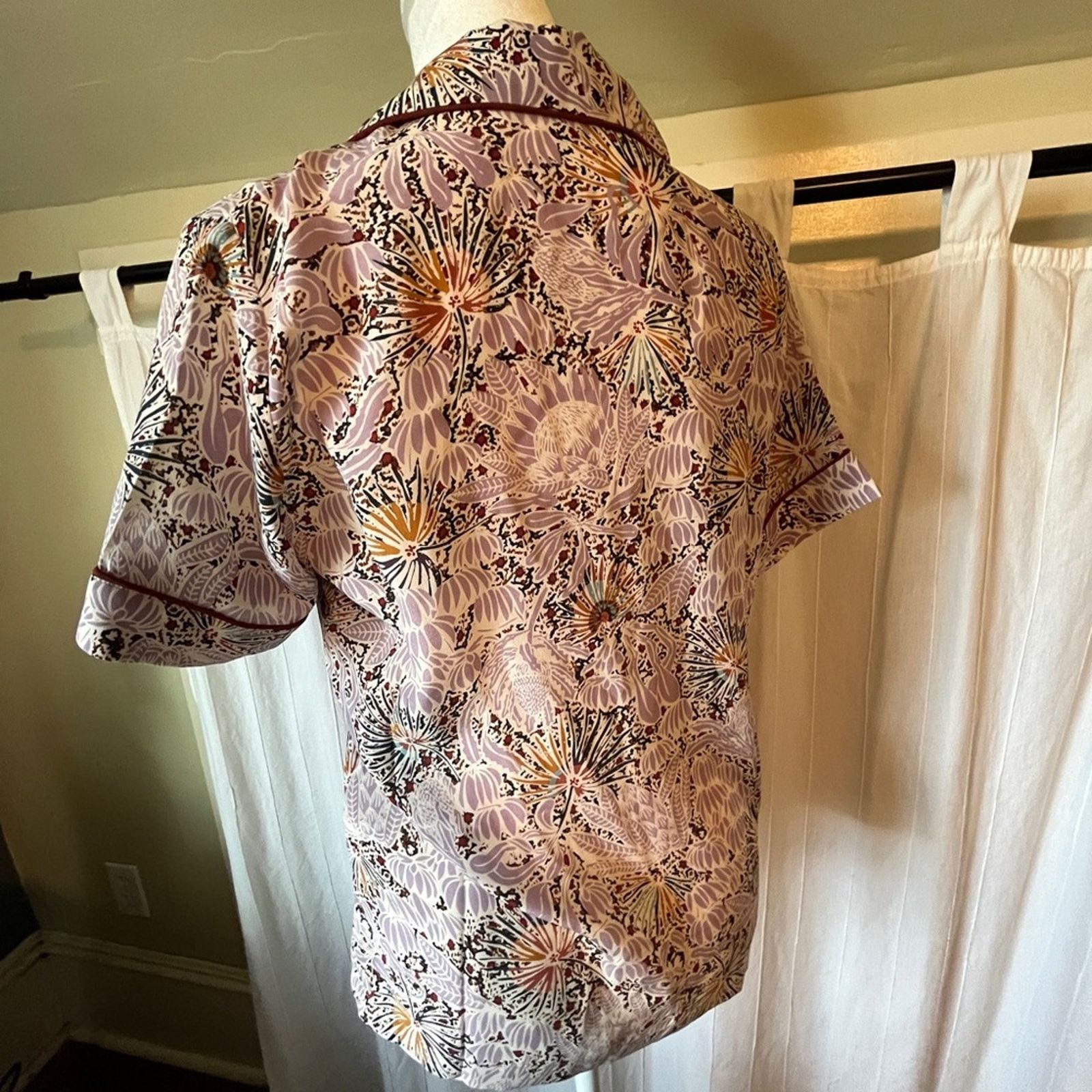 Sezane Sessun 100% silk Gil Pyjama Blouse Size XS / US 0-2 / IT 36-38 - 5 Thumbnail