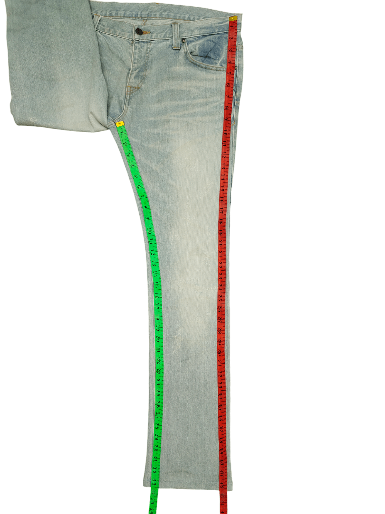 Tornado Mart Slim Flare Tornado Mart Clawmark Faded Denim Bootcut Y2k Size US 35 - 11 Thumbnail