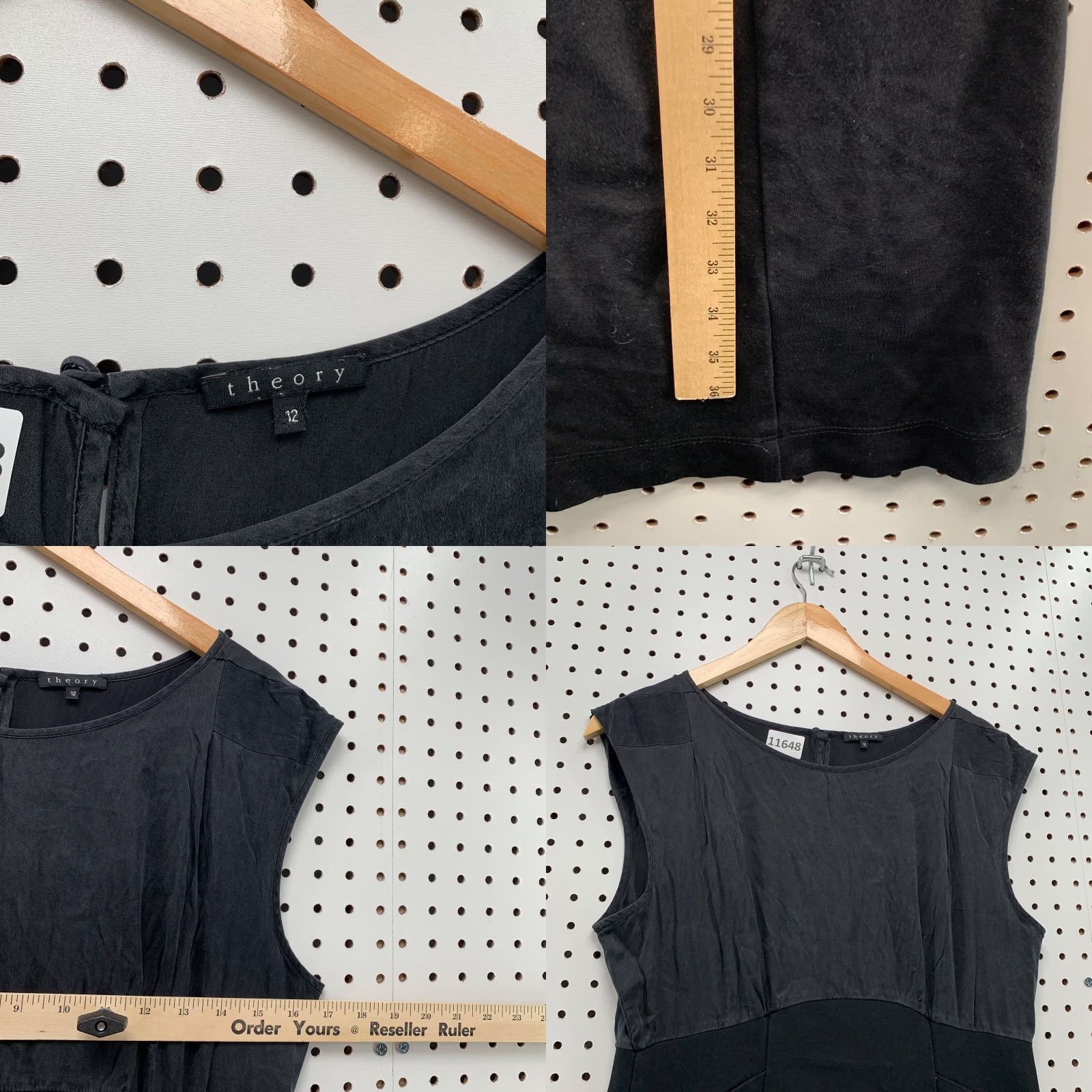 Theory Theory Dart Mini Dress Black Size 12 Womens Fit & Flare Sleeveless Round Neck Size XL / US 12-14 / IT 48-50 - 8 Thumbnail