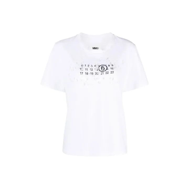 Maison Margiela MM6 Maison Margiela White Digital Print T-Shirt 0079 Size M / US 6-8 / IT 42-44 - 1 Thumbnail