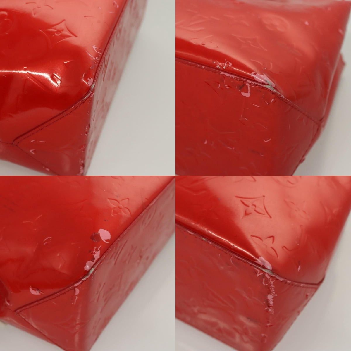 Louis Vuitton LOUIS VUITTON Monogram Vernis Reade PM Hand Bag Red Rouge Size ONE SIZE - 10 Thumbnail