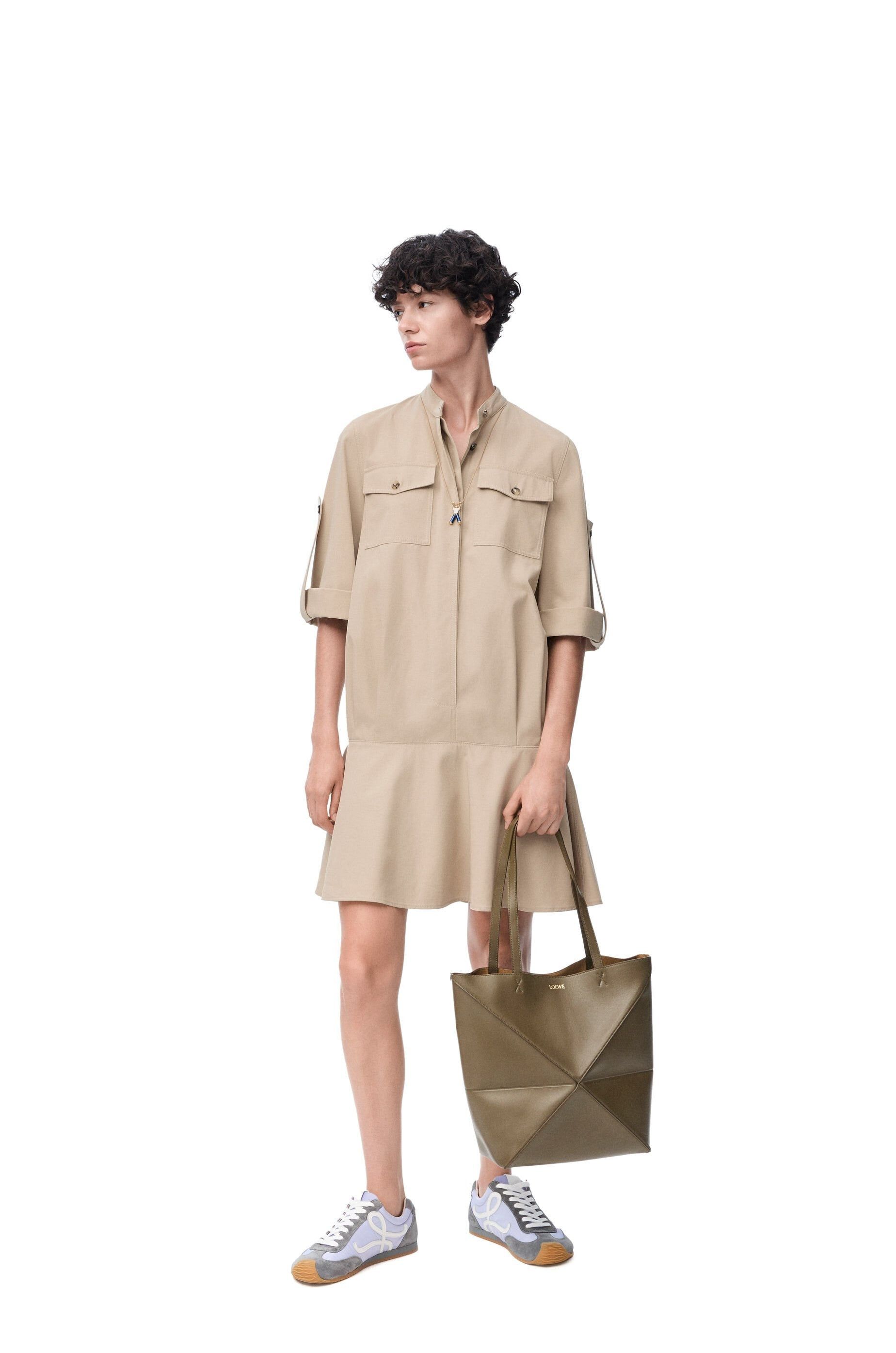 Loewe o1in1g0426 Dress in Cotton in Beige Size L / US 10 / IT 46 - 2 Thumbnail