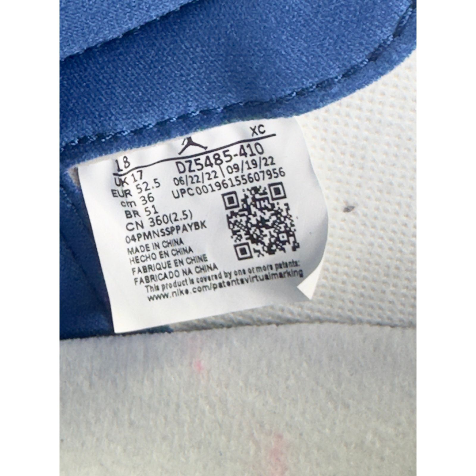 Nike Nike Air Jordan 1 Mens Size 18 True Blue Retro High OG NEW Size US 15 / EU 48 - 9 Thumbnail