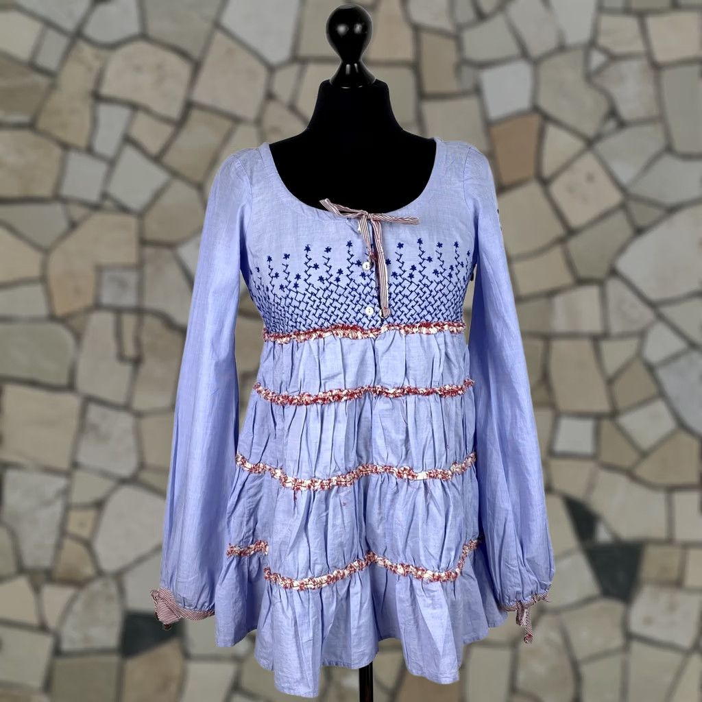 Vintage Odd Molly Dress Womens Blue Size 1 221 Dress Long Sleeve Polyester Blue Womens 221 1 XS? Size XS / US 0-2 / IT 36-38 - 1 Thumbnail