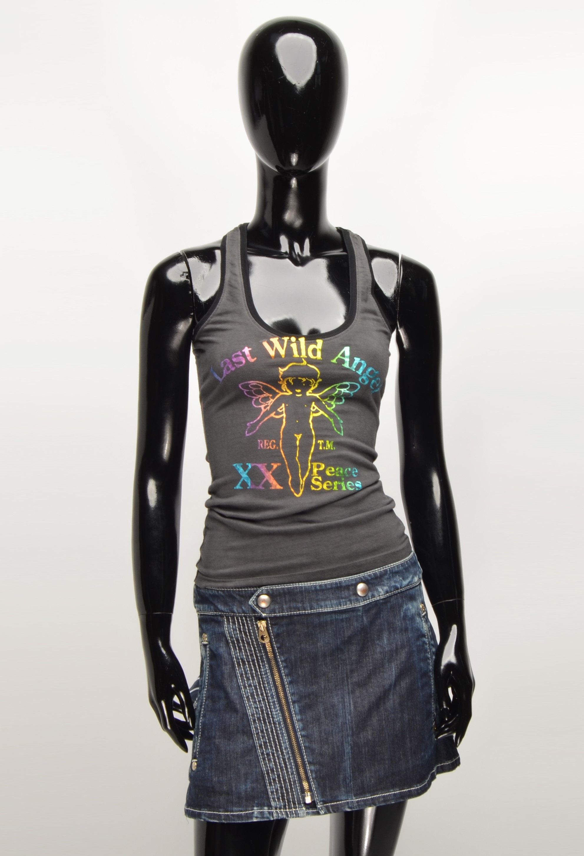 Vintage Last Wild Angel Y2K Printed Tank Top Size S / US 4 / IT 40 - 1 Thumbnail
