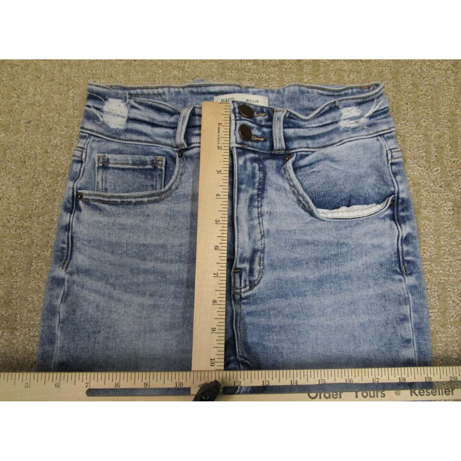 Vintage BKE Jeans Women 28 High Rise Slim Fit Cropped Buckle 5-Pocket Denim Blue Distressed Logo Shoes? Size 28" / US 6 / IT 42 - 6 Thumbnail