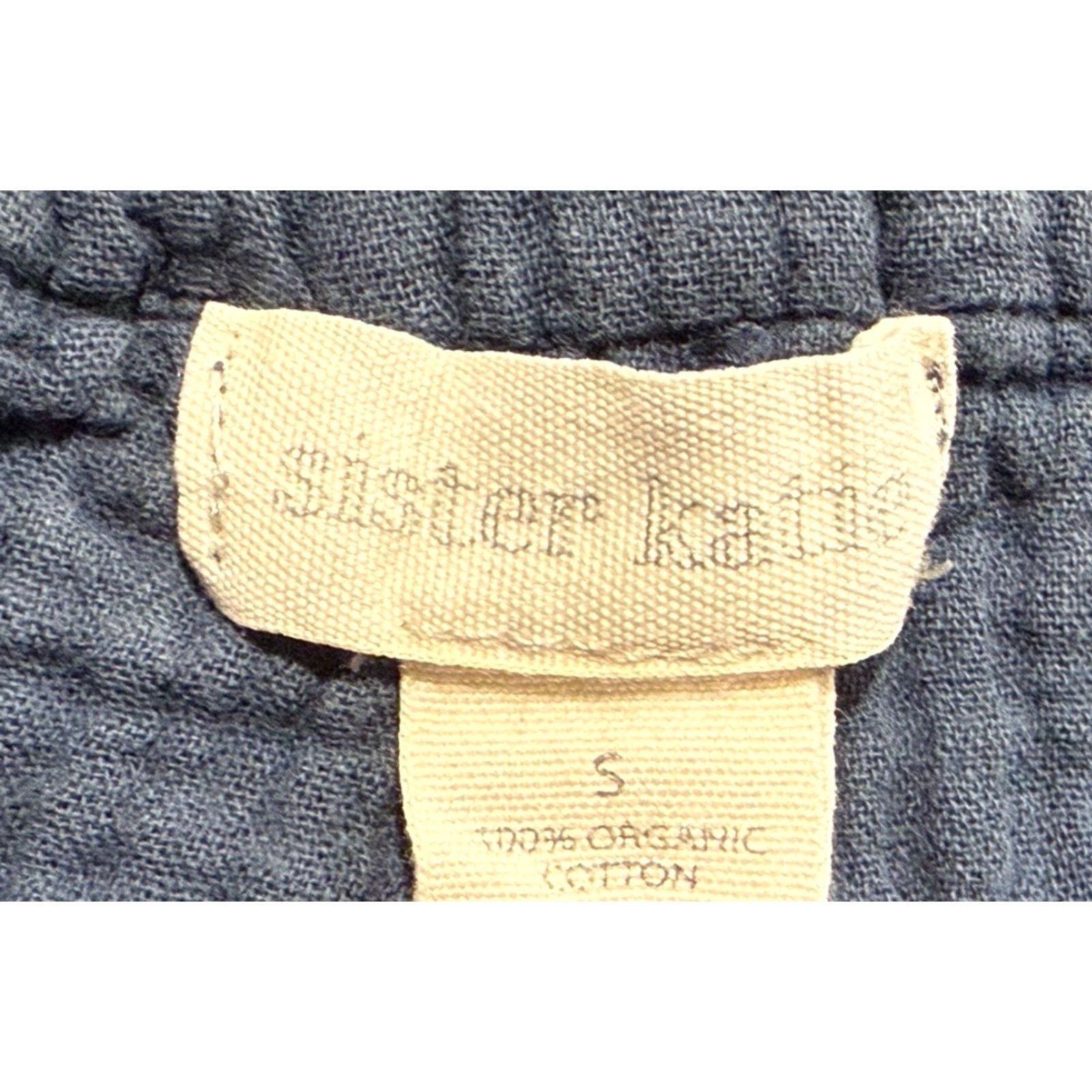 Vintage Sister Katie Pants Women Adult Small Organic Cotton Wide Leg Cropped Baggy Blue Streetwear 30W 23.5Inseam Size 28" / US 6 / IT 42 - 5 Thumbnail