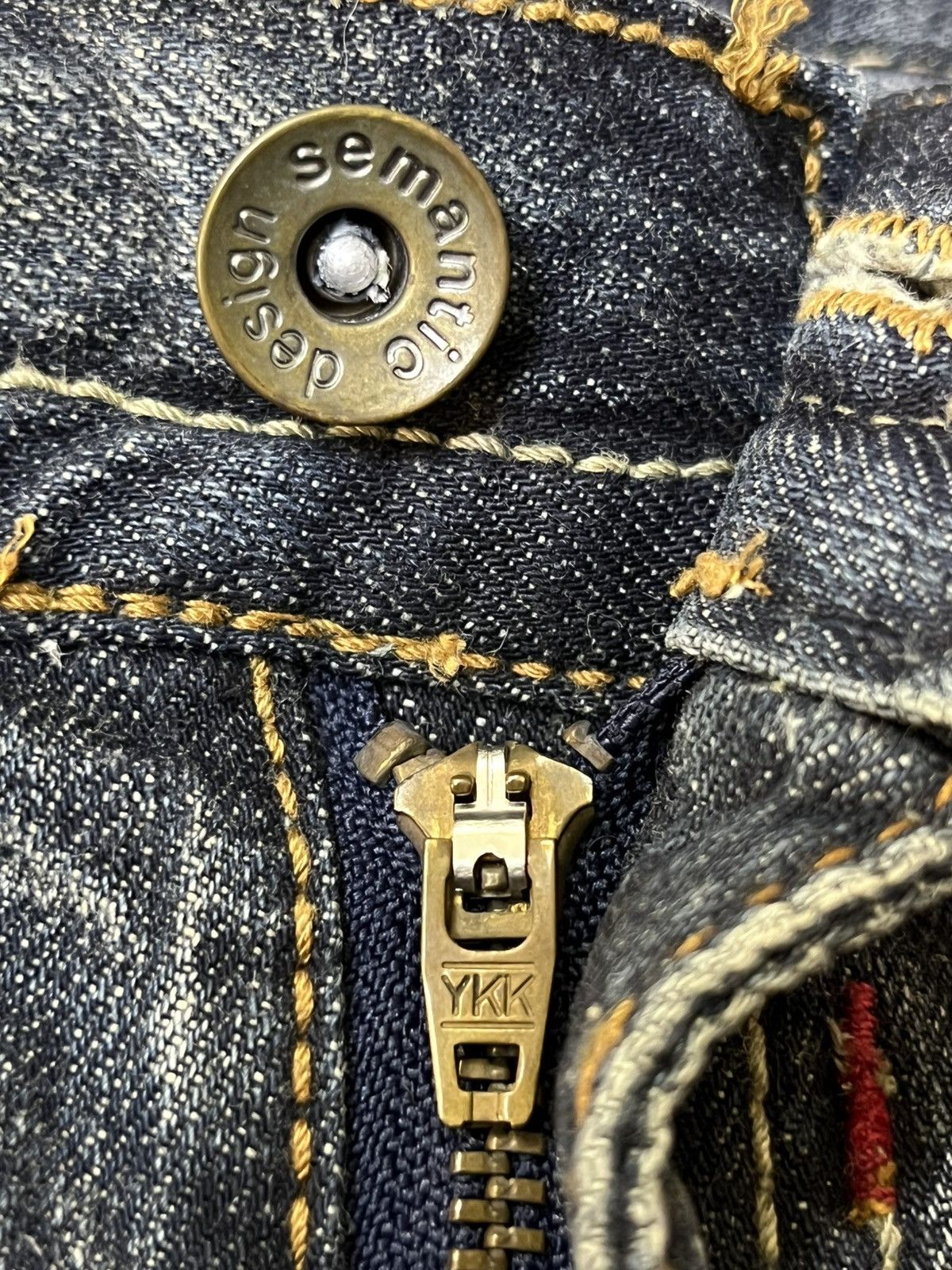 semanticdesign SICK🔥VINTAGE SEMANTIC DESIGN JAPAN DISTRESSED FLARED JEANS Size US 31 - 18 Thumbnail