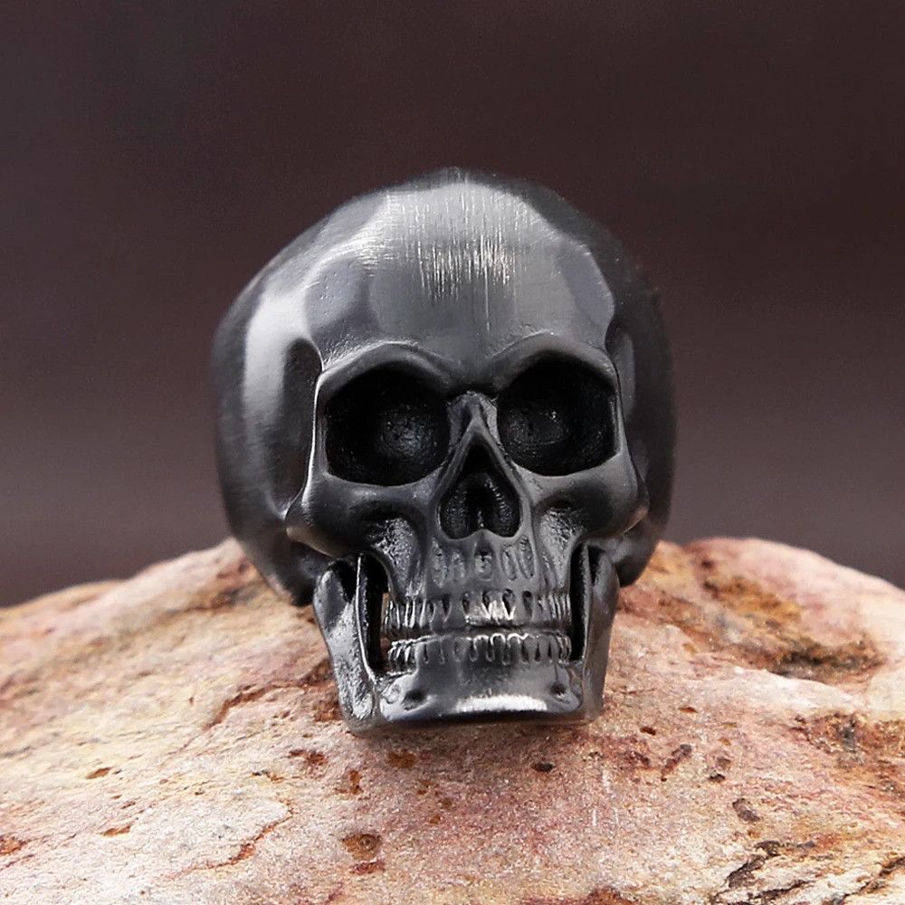 Vintage Gothic Stainless Steel Skull Ring Size ONE SIZE - 4 Thumbnail