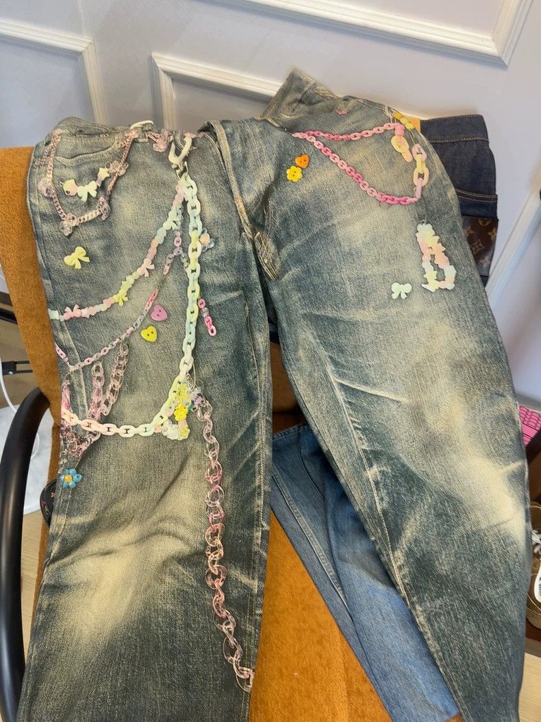 Acne Studios Acne Studios Blue chain trousers Size US 30 / EU 46 - 1 Thumbnail