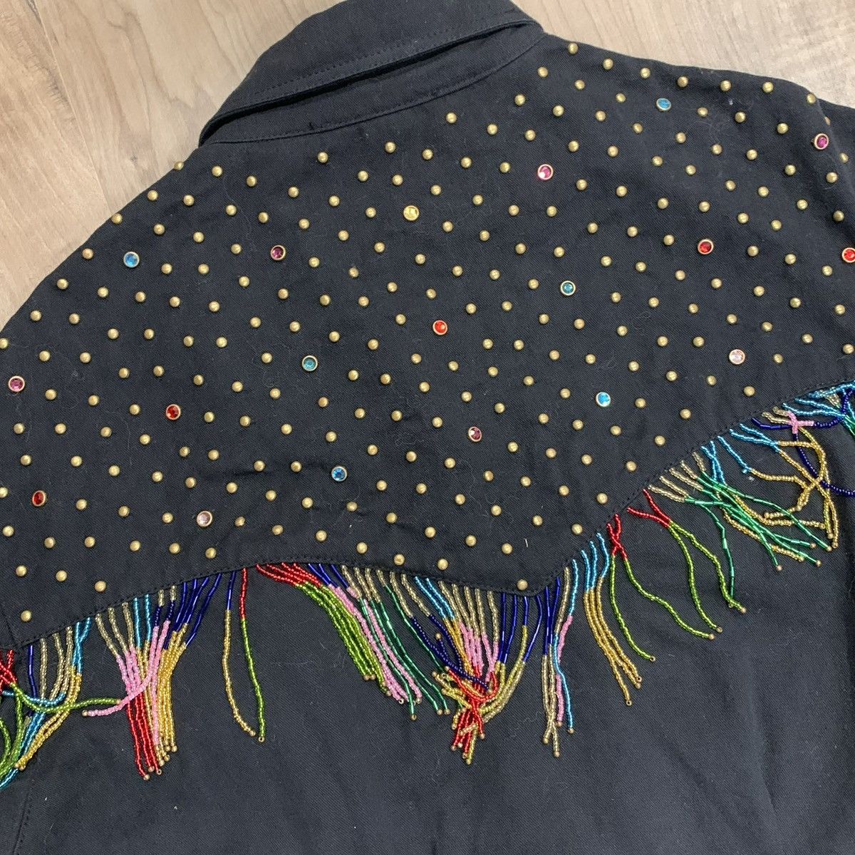 The Kooples THE KOOPLES Studded Fringed Denim Jacket Western cowgirl Size XS / US 0-2 / IT 36-38 - 16 Thumbnail