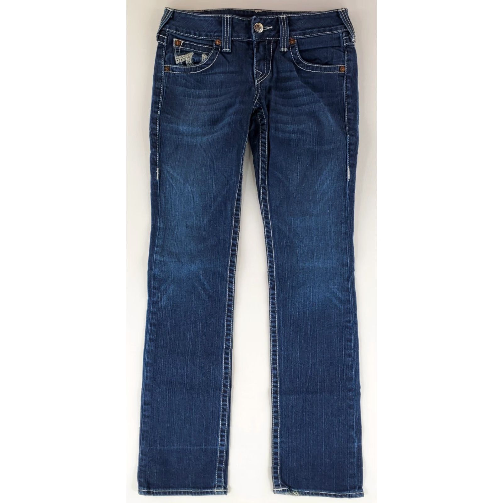 True Religion True Religion Billy Blue Jeans Womens 32 Straight Jeans 32x34 Made USA Blue 32 34 Inseam 32 waist 32x34 actual Size 24" / US 00 / IT 34 - 2 Thumbnail