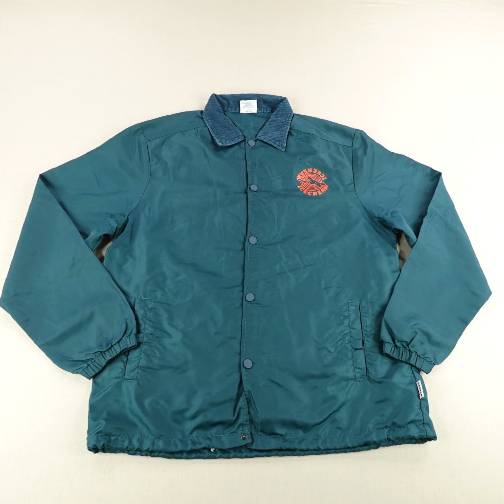 Vintage VINTAGE Ice Cream Windbreaker Jacket Mens 2XL Green Teal Nylon Casual Outdoor Hip Hop Size US XXL / EU 58 / 5 - 2 Thumbnail