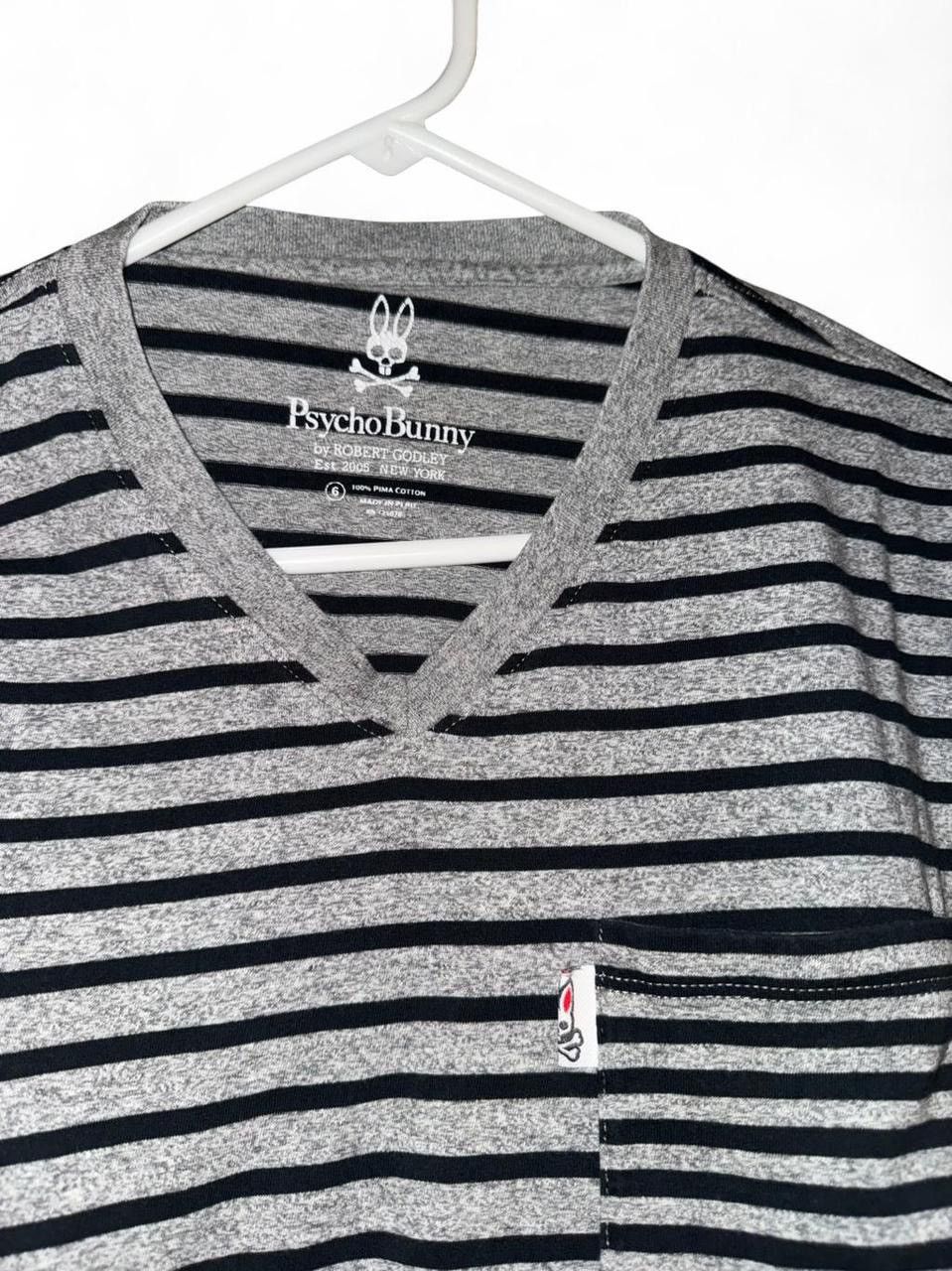 Psycho Bunny Psycho Bunny Striped V Neck T-Shirt Size US L / EU 52-54 / 3 - 1 Thumbnail